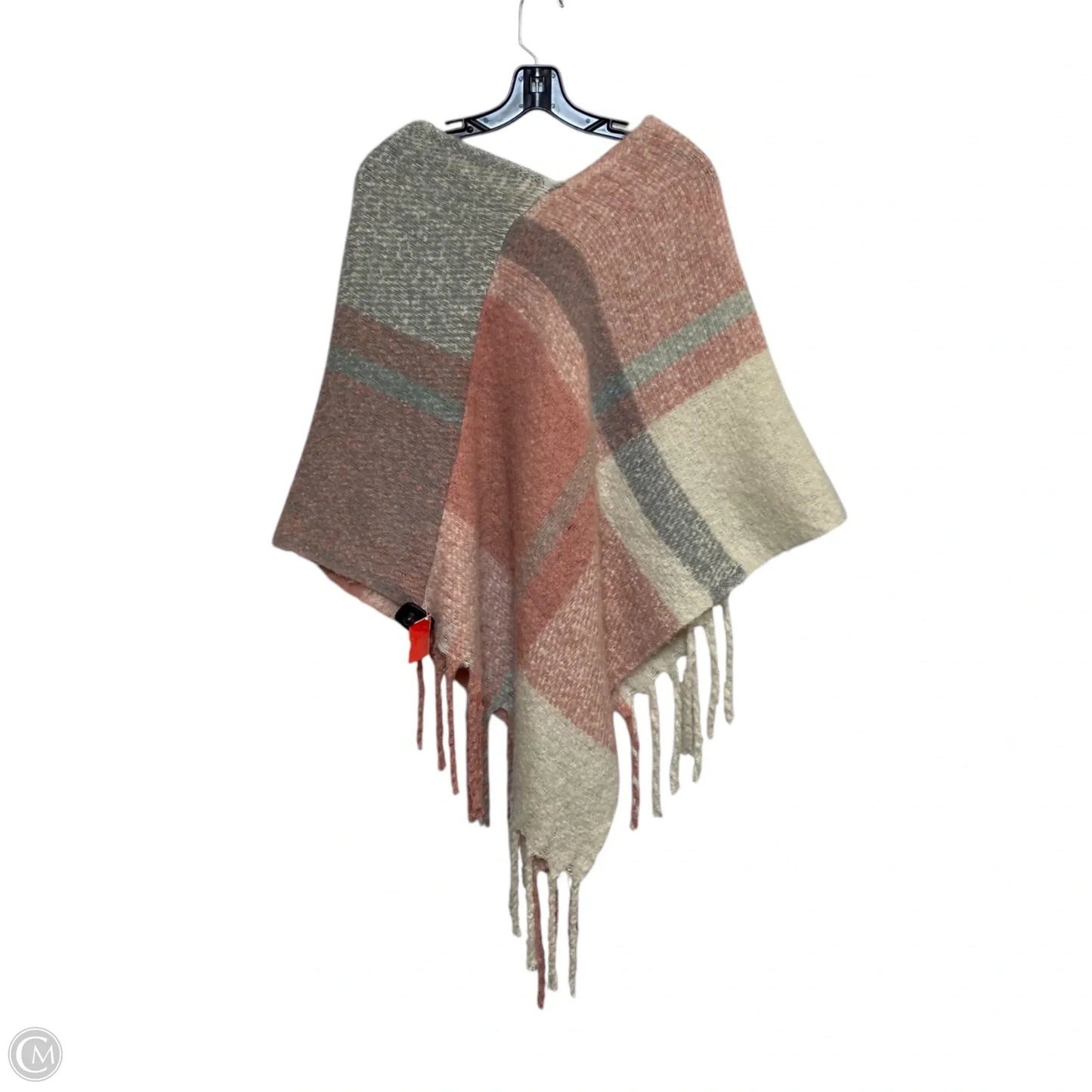 Poncho By Clothes Mentor In Cream & Pink, Size: Osfm