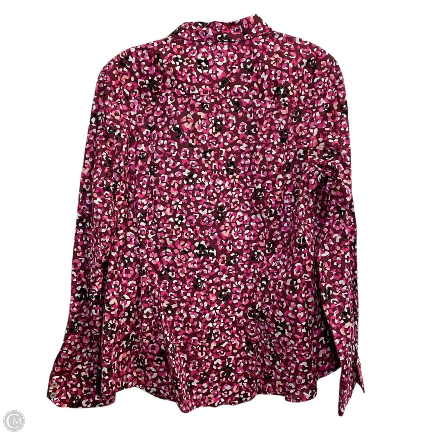 Top Long Sleeve By Talbots In Pink & Red, Size: L
