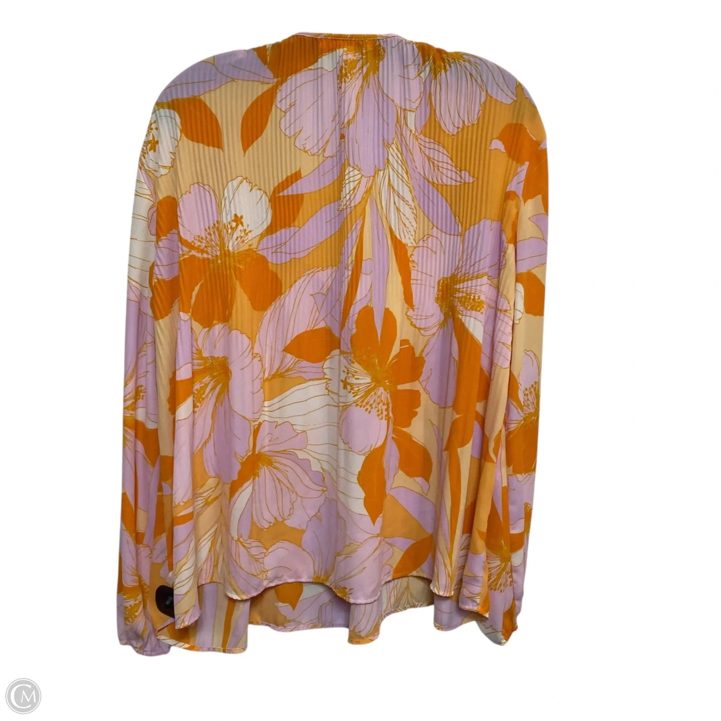 Top Long Sleeve By Dr2 In Orange & Pink, Size: L