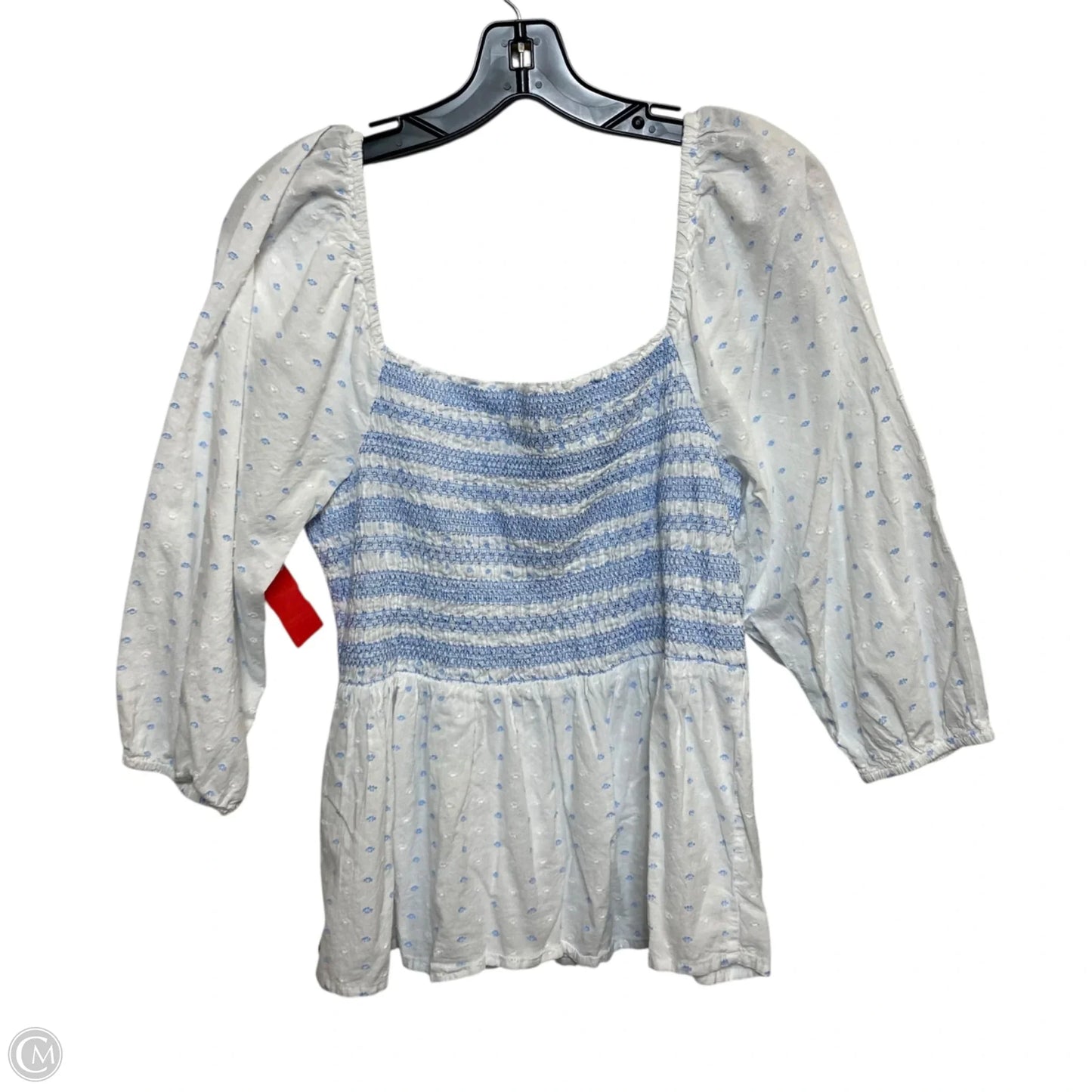 Top 3/4 Sleeve By Crown And Ivy In Blue & White, Size: L