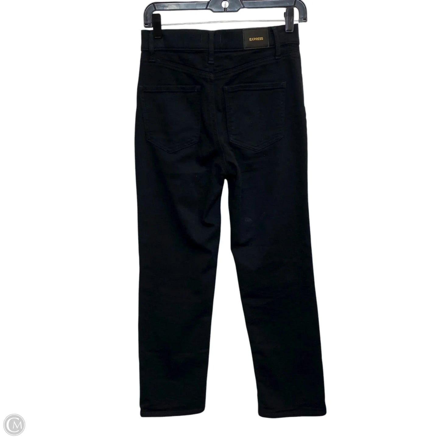 Jeans Straight By Express In Black Denim, Size: 0
