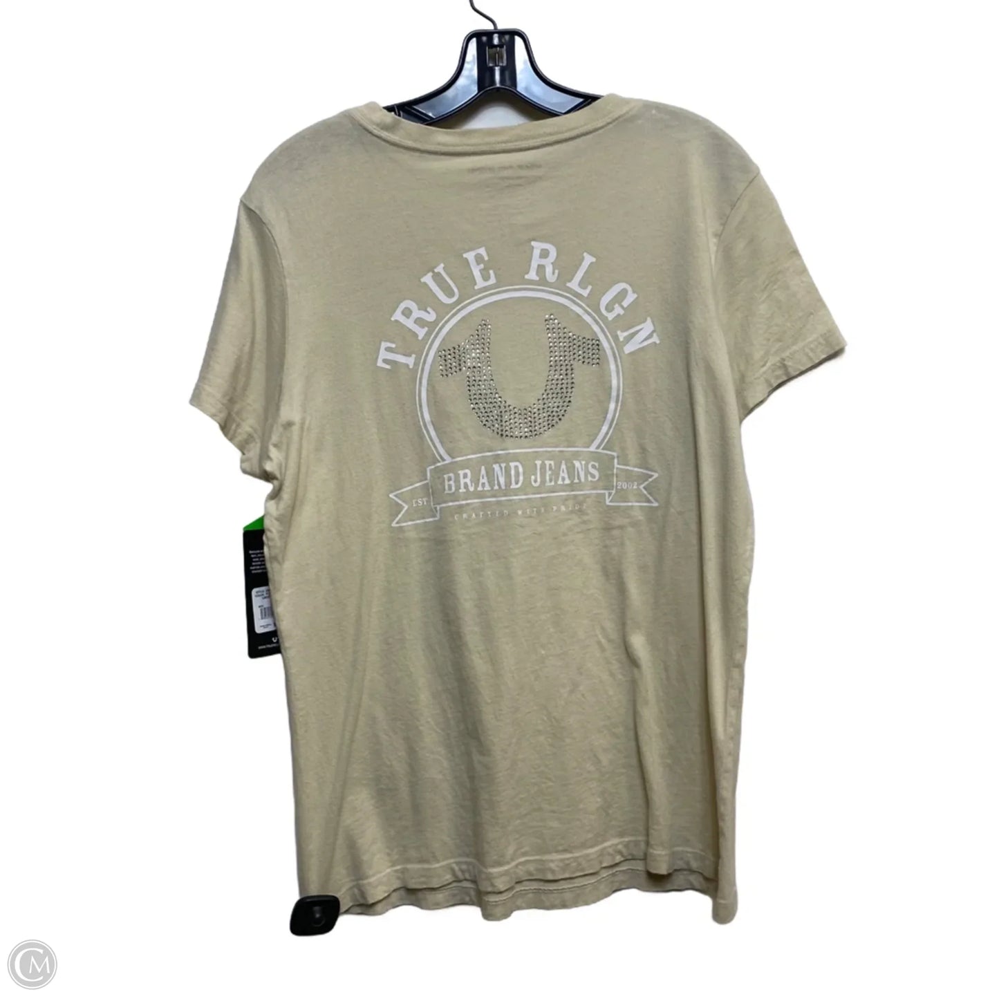 Top Short Sleeve Designer By True Religion In Tan, Size: Xl