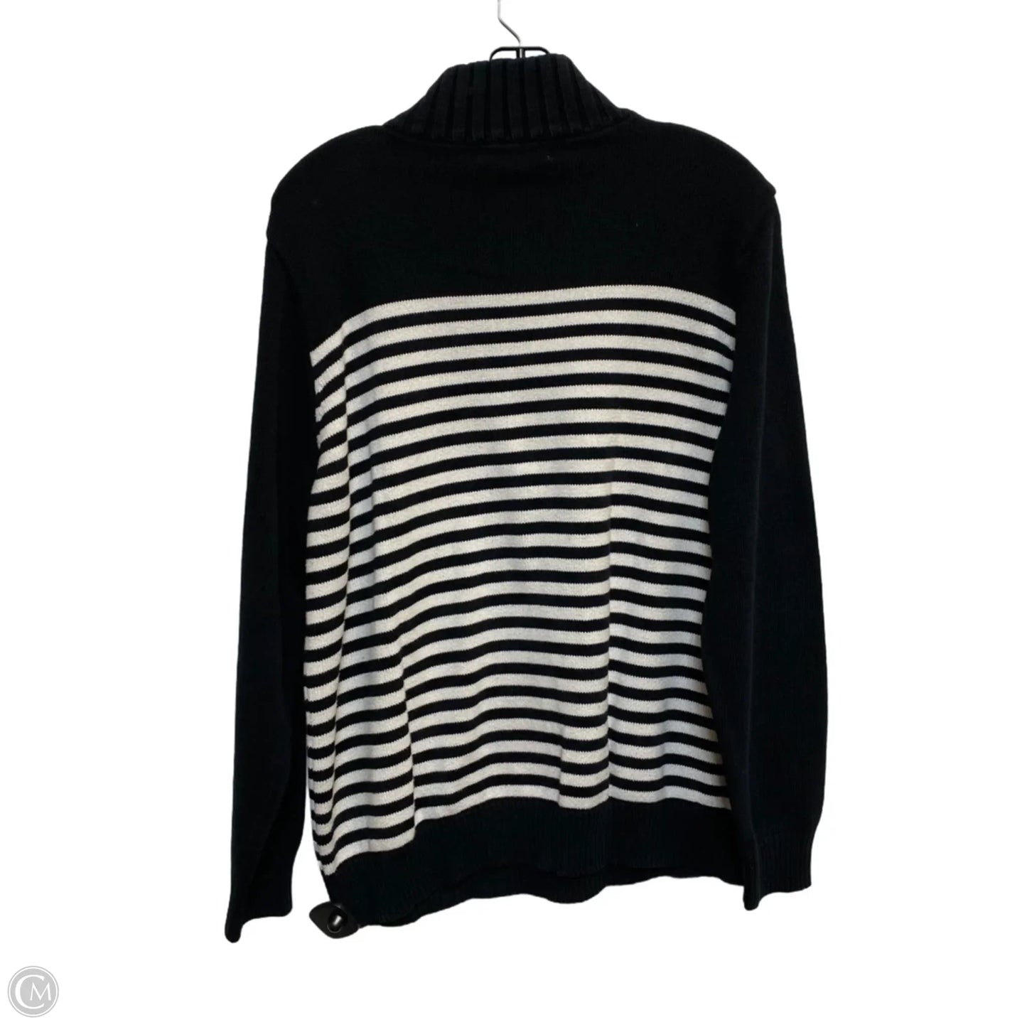 Sweater By Karen Scott In Black & White, Size: Xl