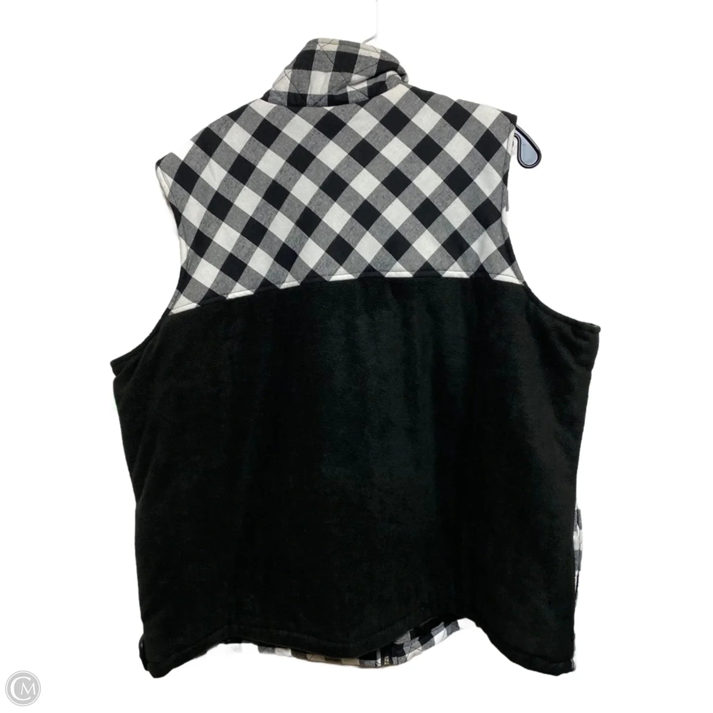 Vest Puffer & Quilted By Jane Ashley In Black & White, Size: 2x