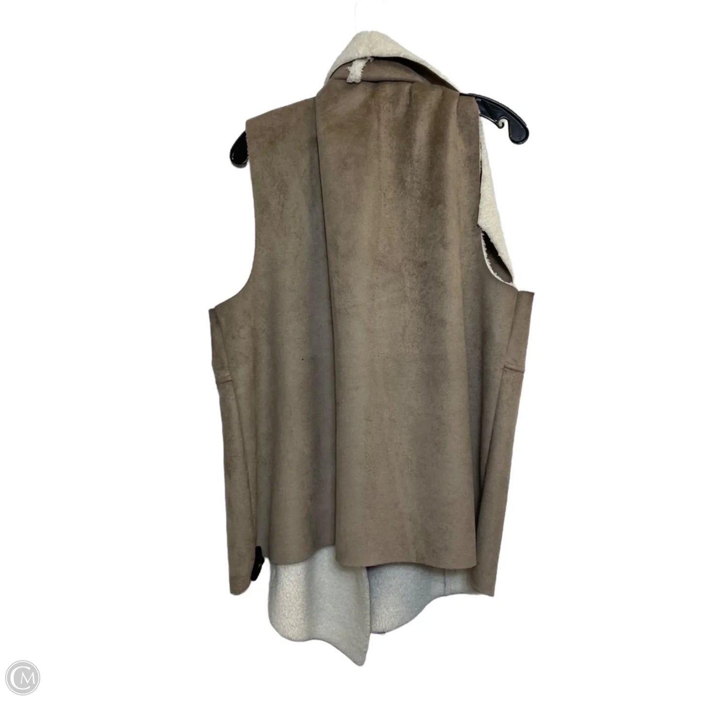 Vest Faux Fur & Sherpa By Susina In Brown & Cream, Size: 1x
