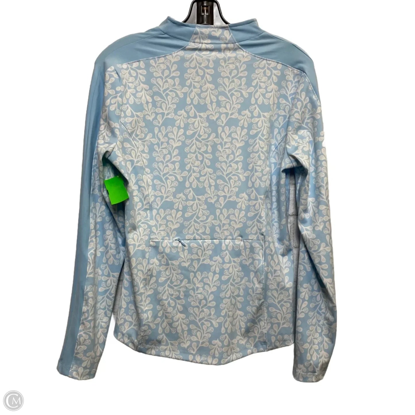 Athletic Top Long Sleeve Collar By Sigrid Olsen In Blue & White, Size: M