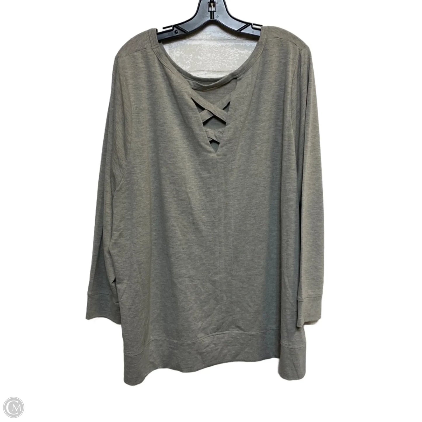 Top Long Sleeve By Cato In Grey, Size: 4x