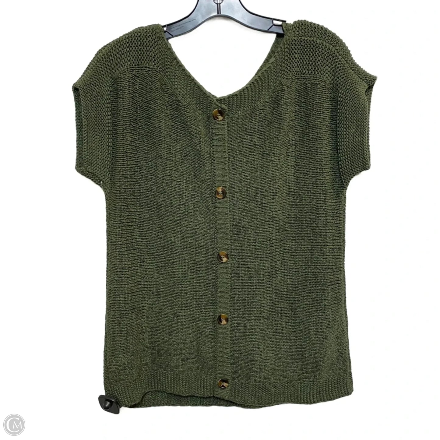 Sweater Short Sleeve By Cable And Gauge In Green, Size: M
