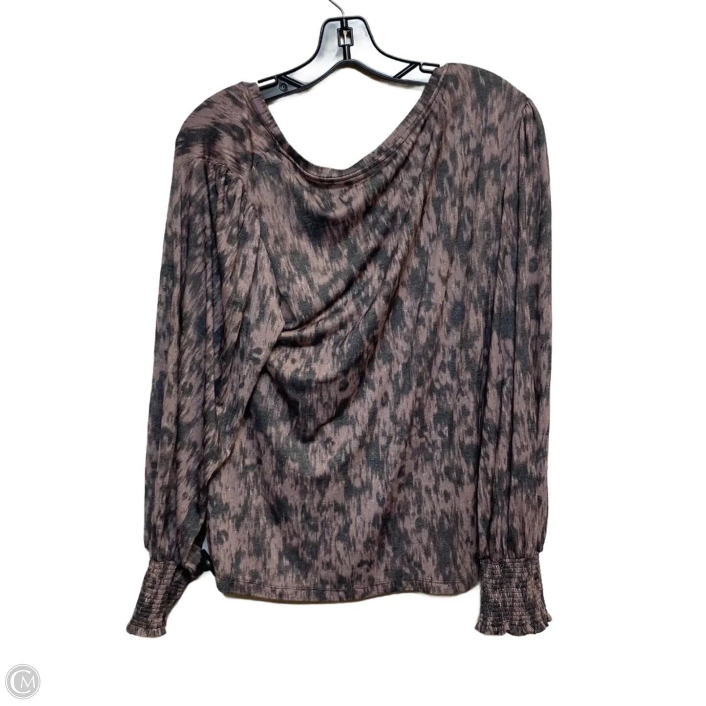 Top Long Sleeve By Democracy In Grey & Pink, Size: Xl