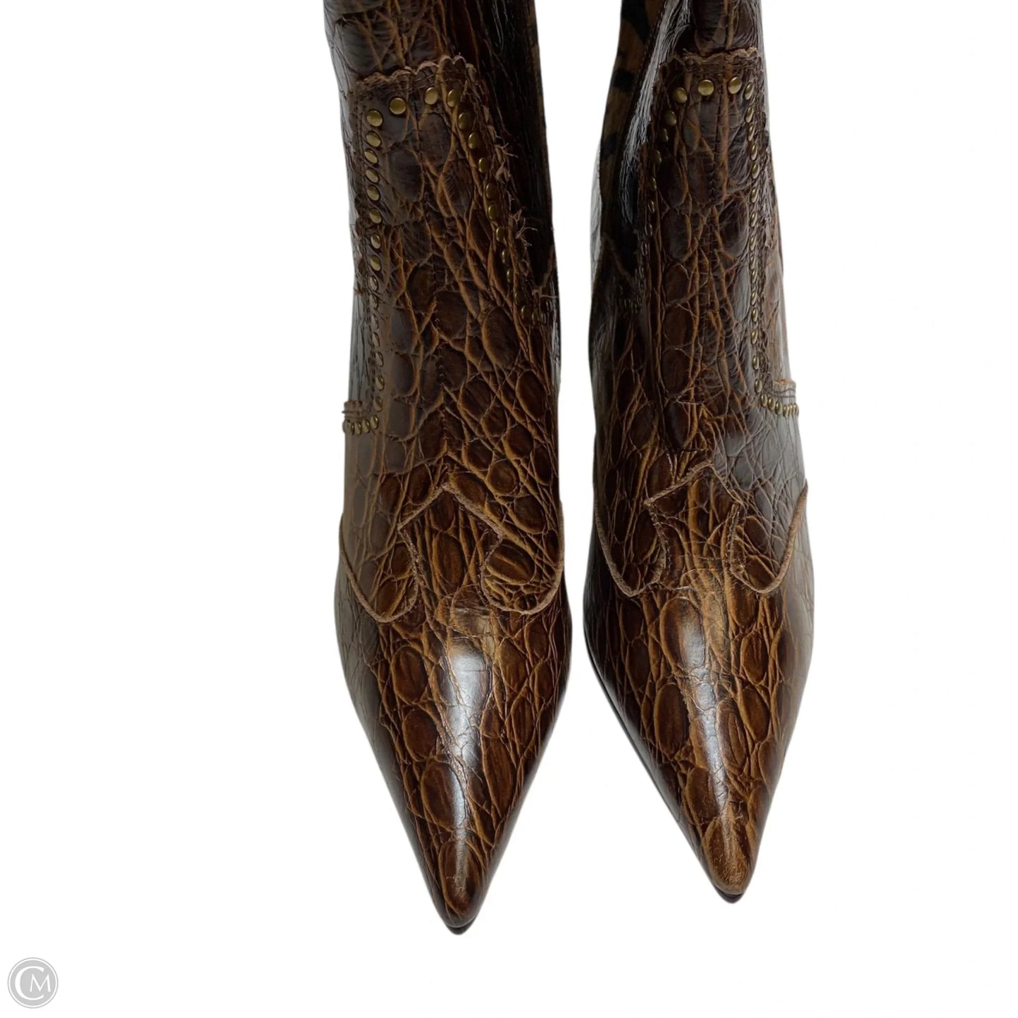 Boots Knee Heels By Wild Pair In Brown, Size: 8