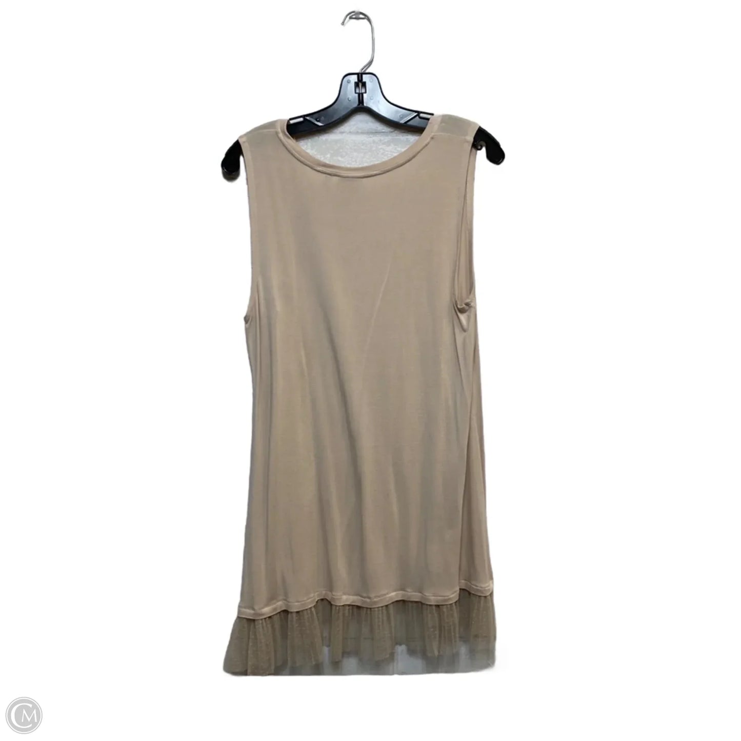 Top Sleeveless By Logo In Tan, Size: L