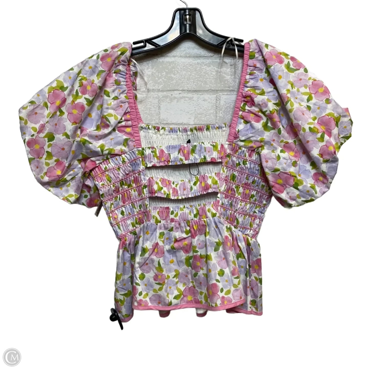 Top Short Sleeve By Strut & Bolt In Pink & Purple, Size: M