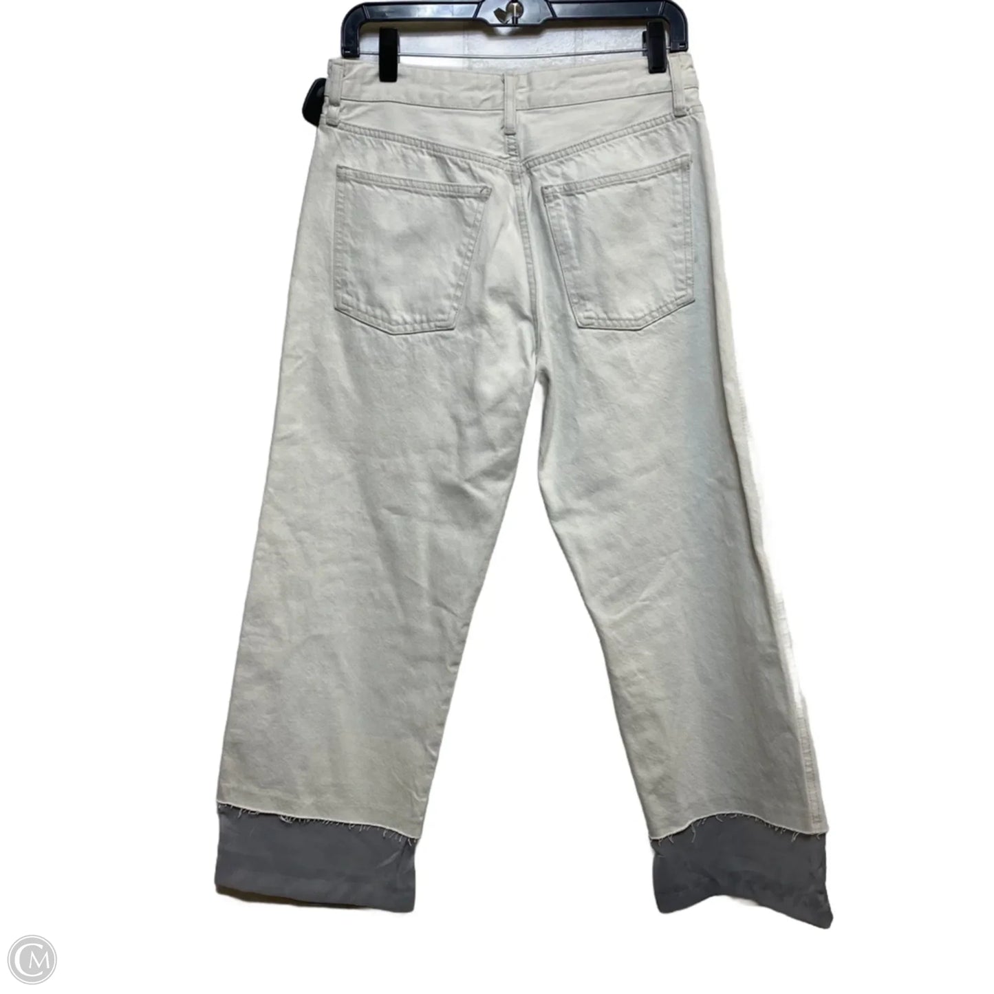 Jeans Wide Leg By Zara In White Denim, Size: 6