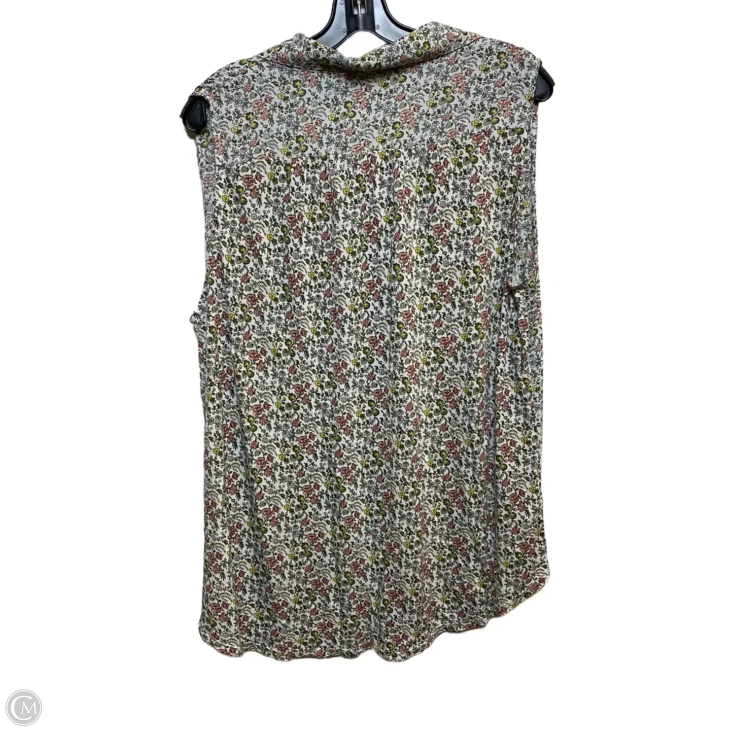 Top Sleeveless By Loft In Green & Pink, Size: Xl
