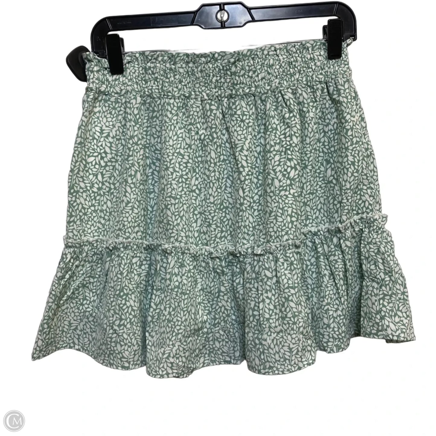 Skirt Mini & Short By Pink Lily In Green & White, Size: L