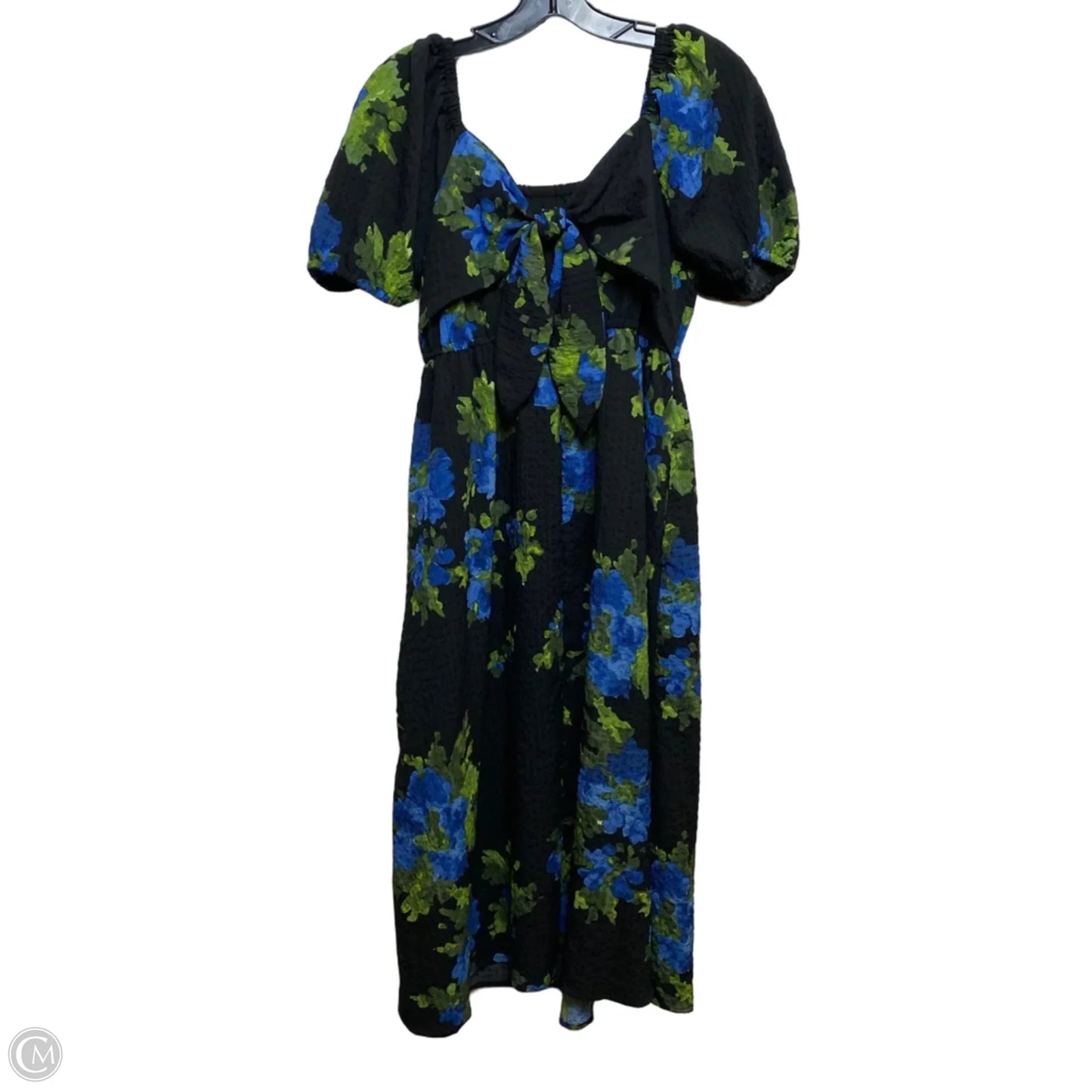 Dress Casual Midi By Time And Tru In Black & Green, Size: S