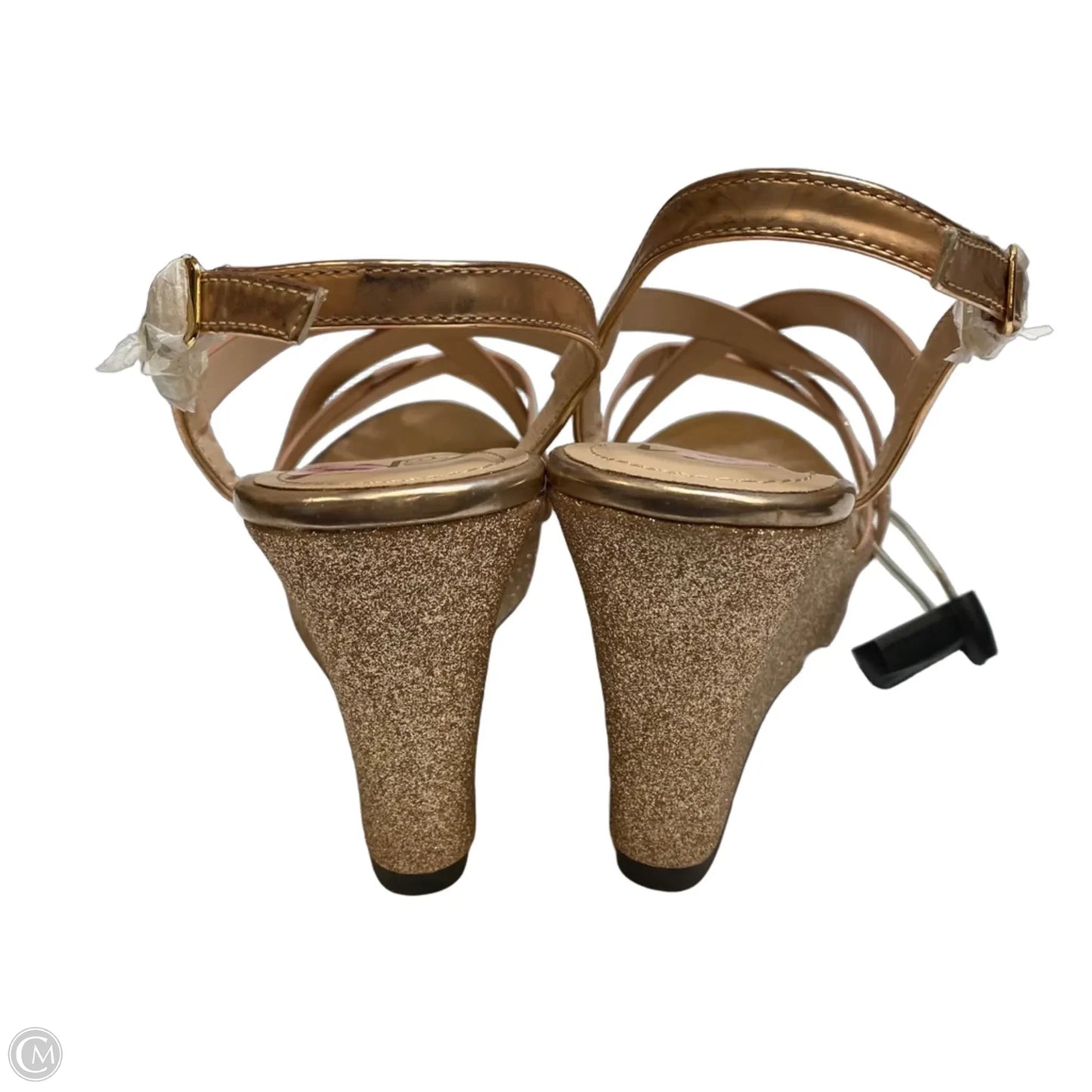 Sandals Heels Wedge By CM In Rose Gold, Size: 9