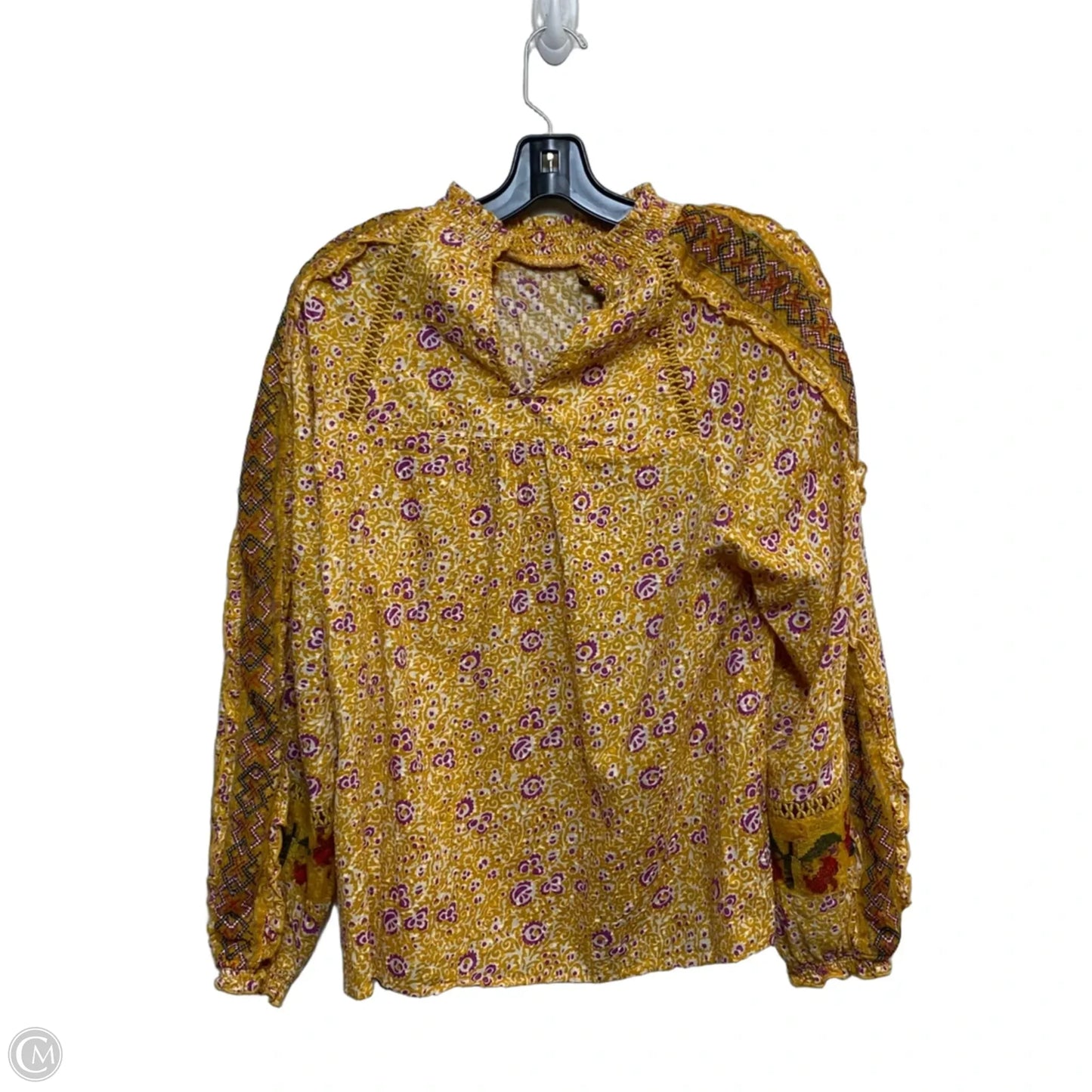 Top Long Sleeve By Maeve In Yellow, Size: M