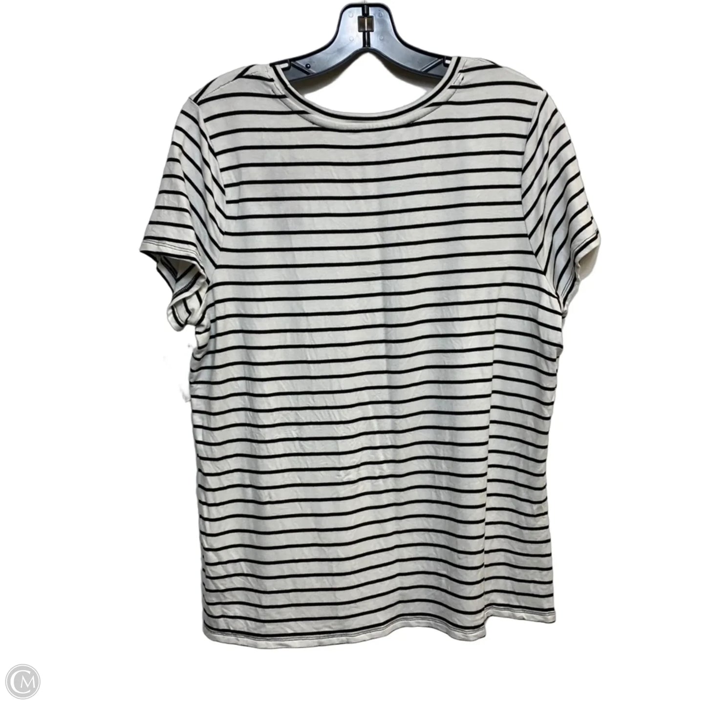 Top Short Sleeve Basic By Liverpool In Black & White, Size: Xl