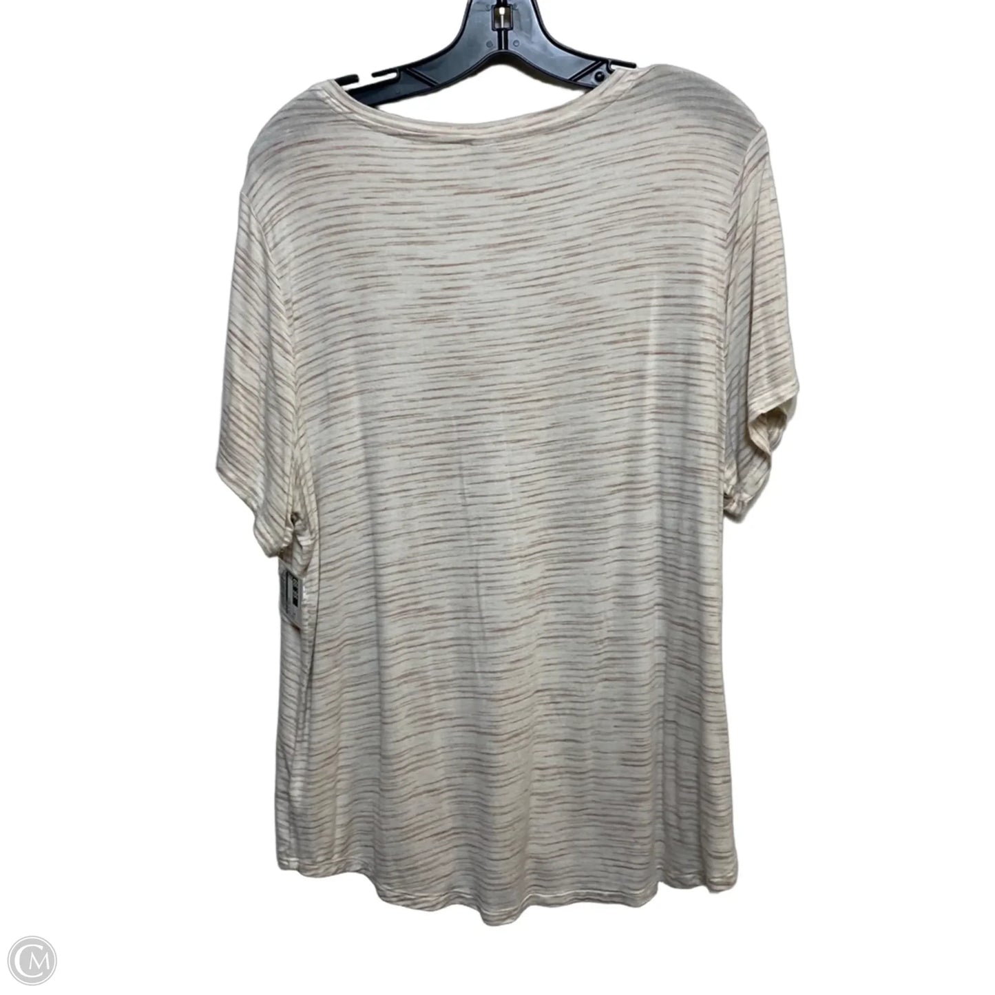 Top Short Sleeve Basic By Old Navy In Cream & Pink, Size: Xl
