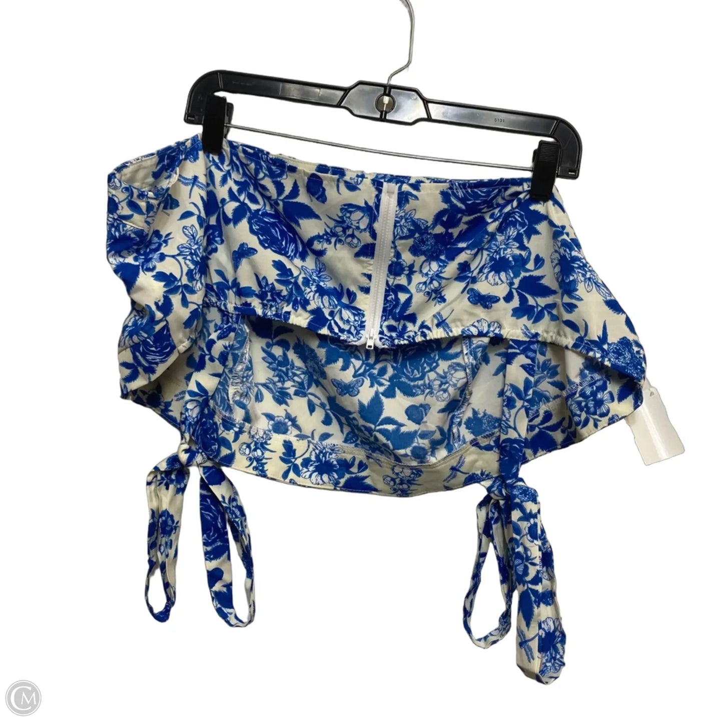 Top Sleeveless By Cmf In Blue & White, Size: 4x