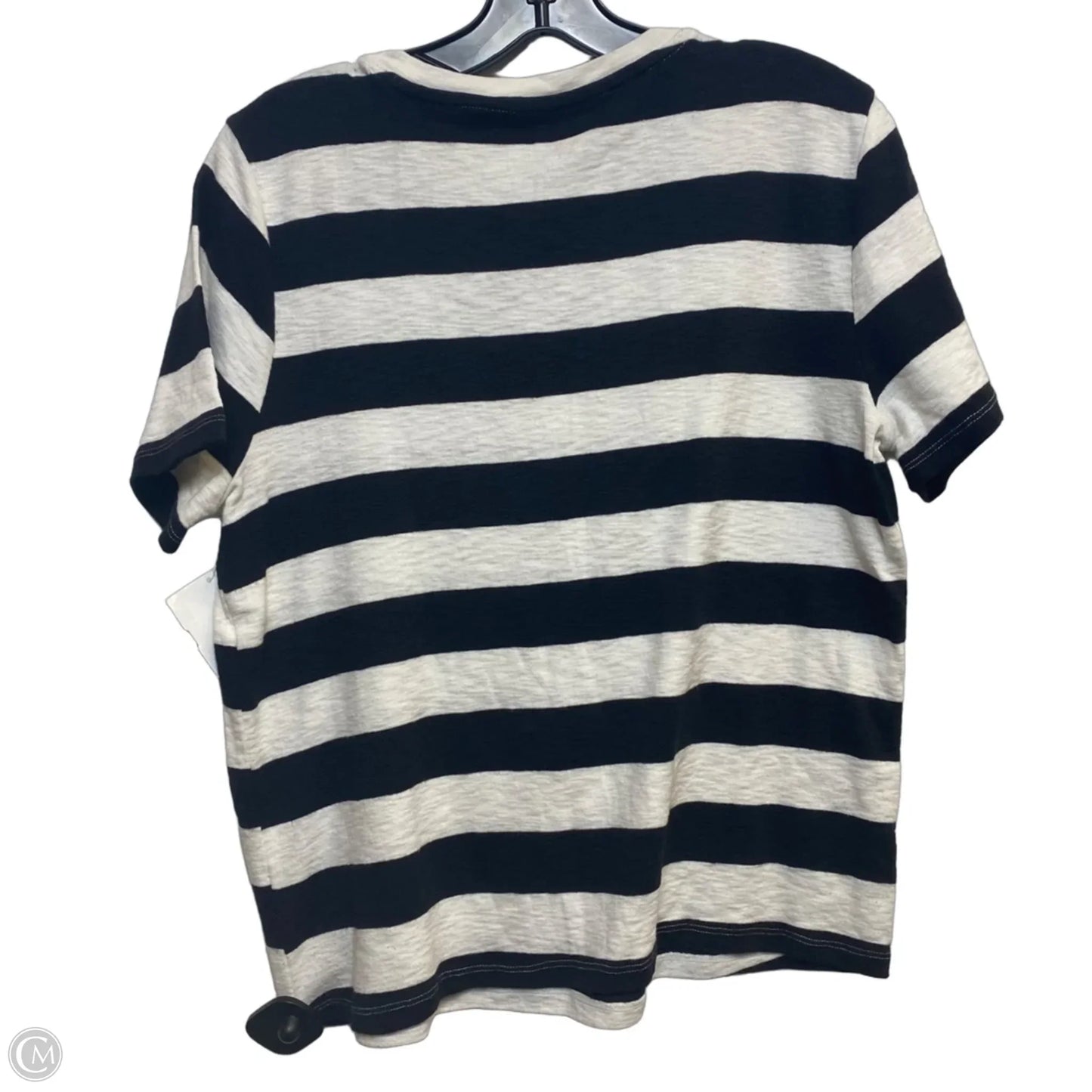 Top Short Sleeve By Marled In Black & White, Size: Xl