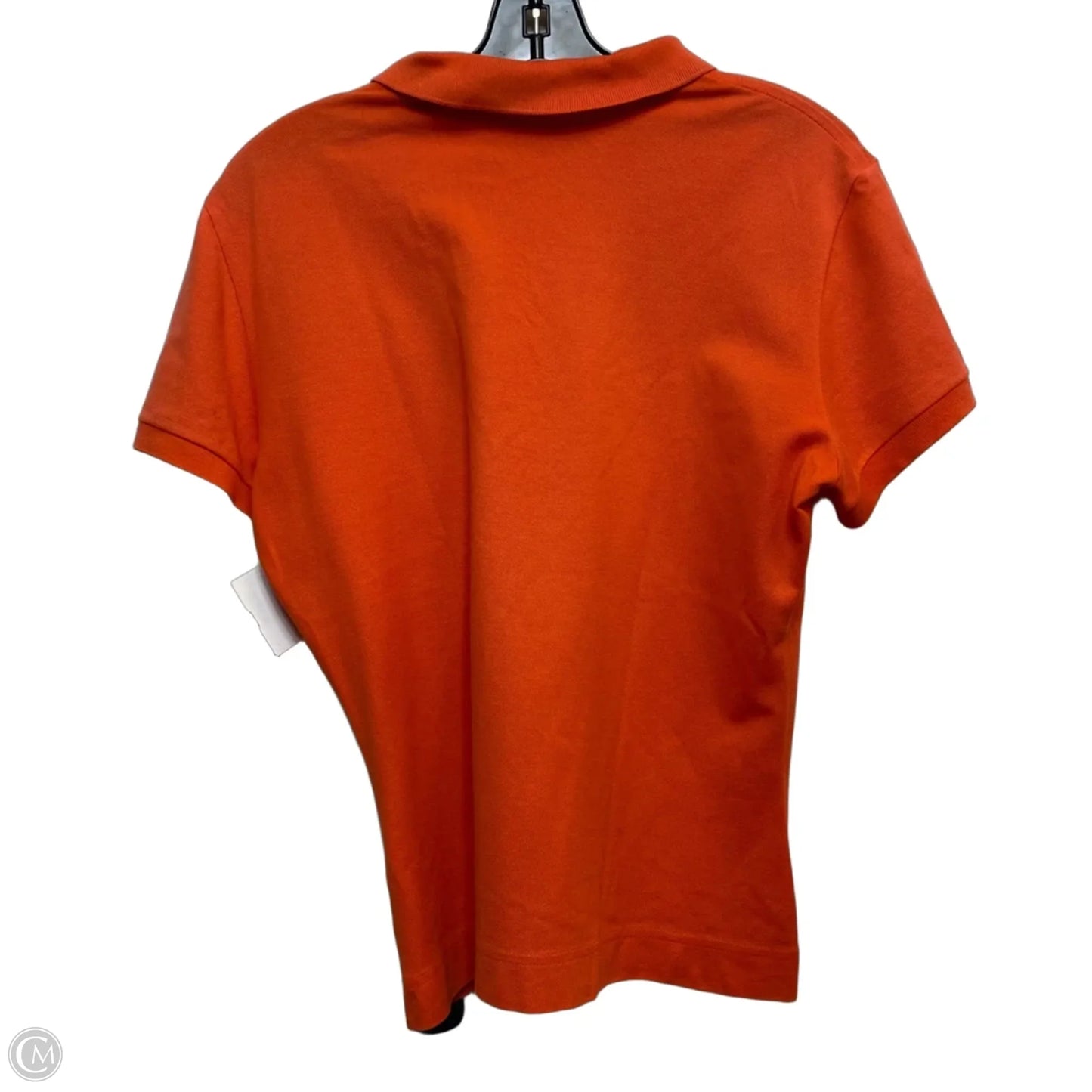 Top Short Sleeve By Lacoste In Orange, Size: L