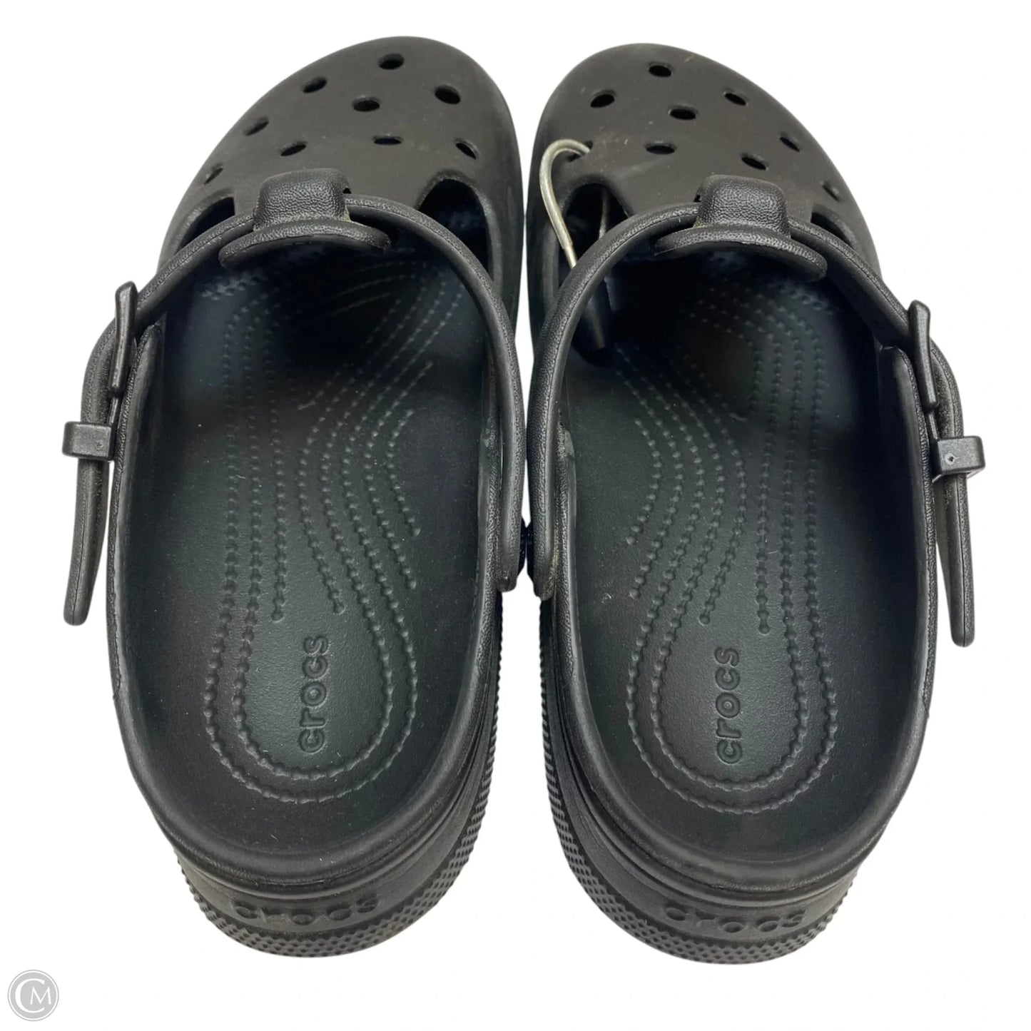 Shoes Flats By Crocs In Black, Size: 7