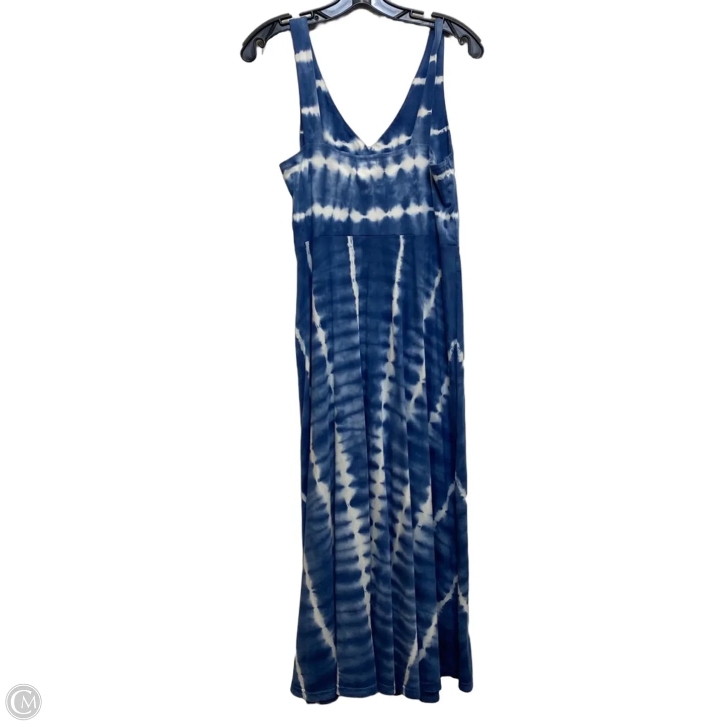 Dress Casual Midi By Chaps In Blue & White, Size: S