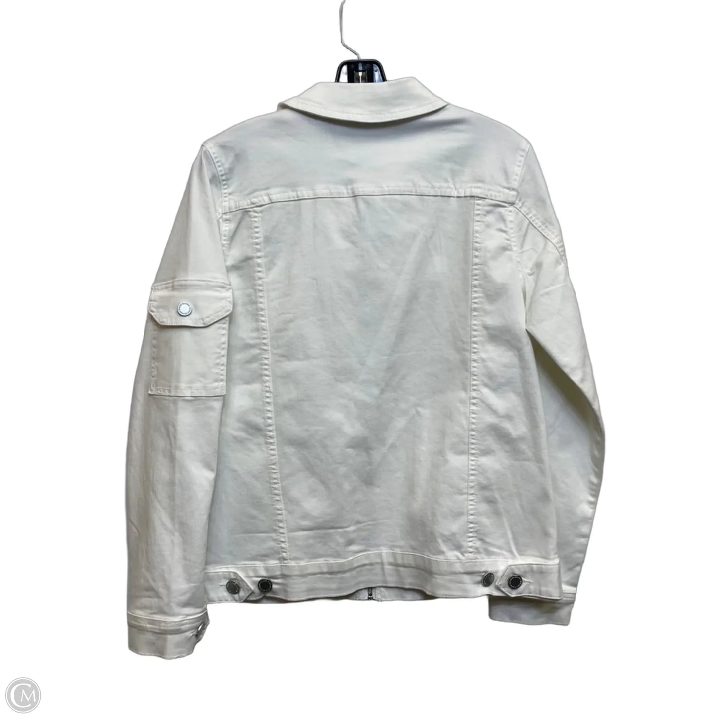 Jacket Denim By Dg2 In White Denim, Size: M