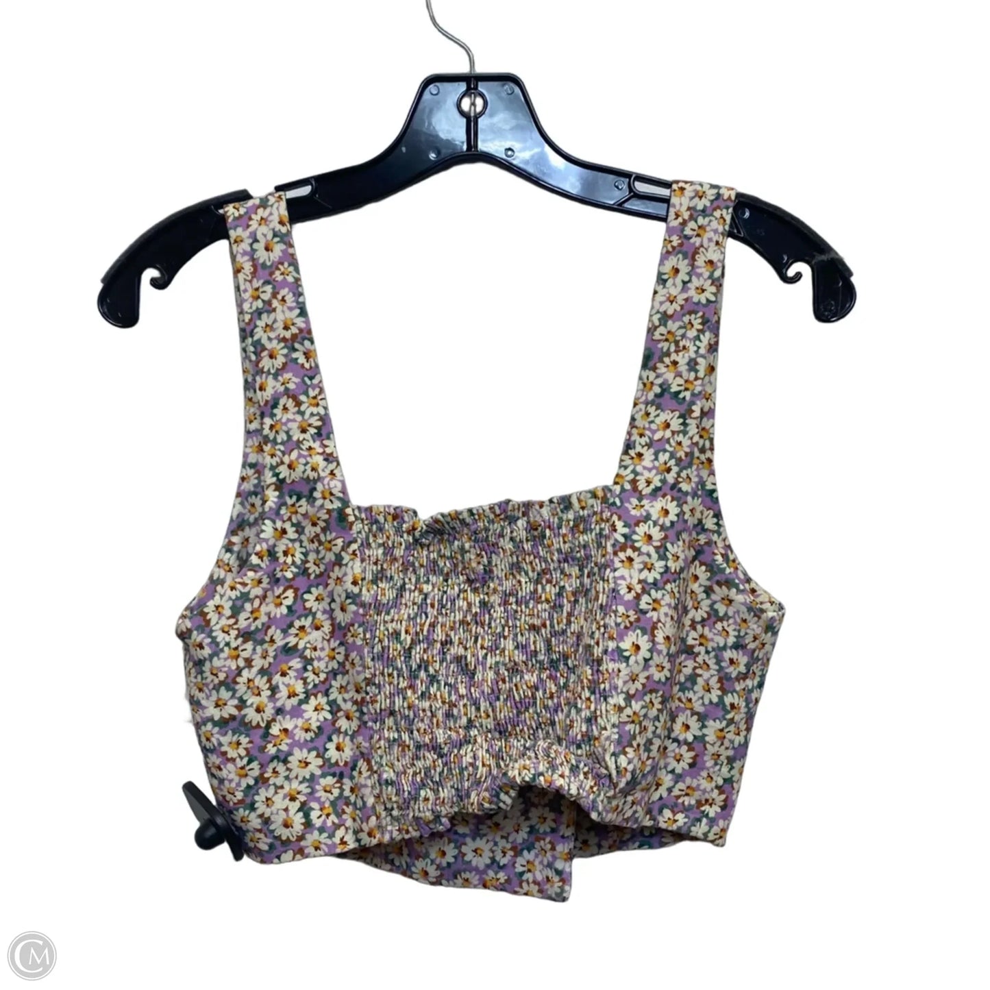 Top Sleeveless By Zara In Cream & Purple, Size: M