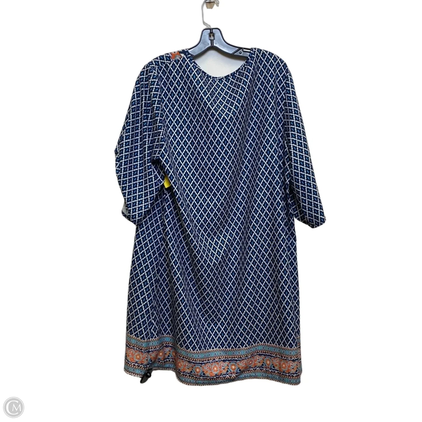 Dress Casual Short By Shein In Blue & White, Size: 1x