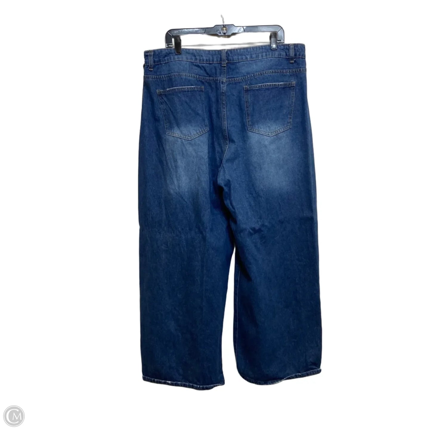 Jeans Wide Leg By Shein In Blue Denim, Size: 2x