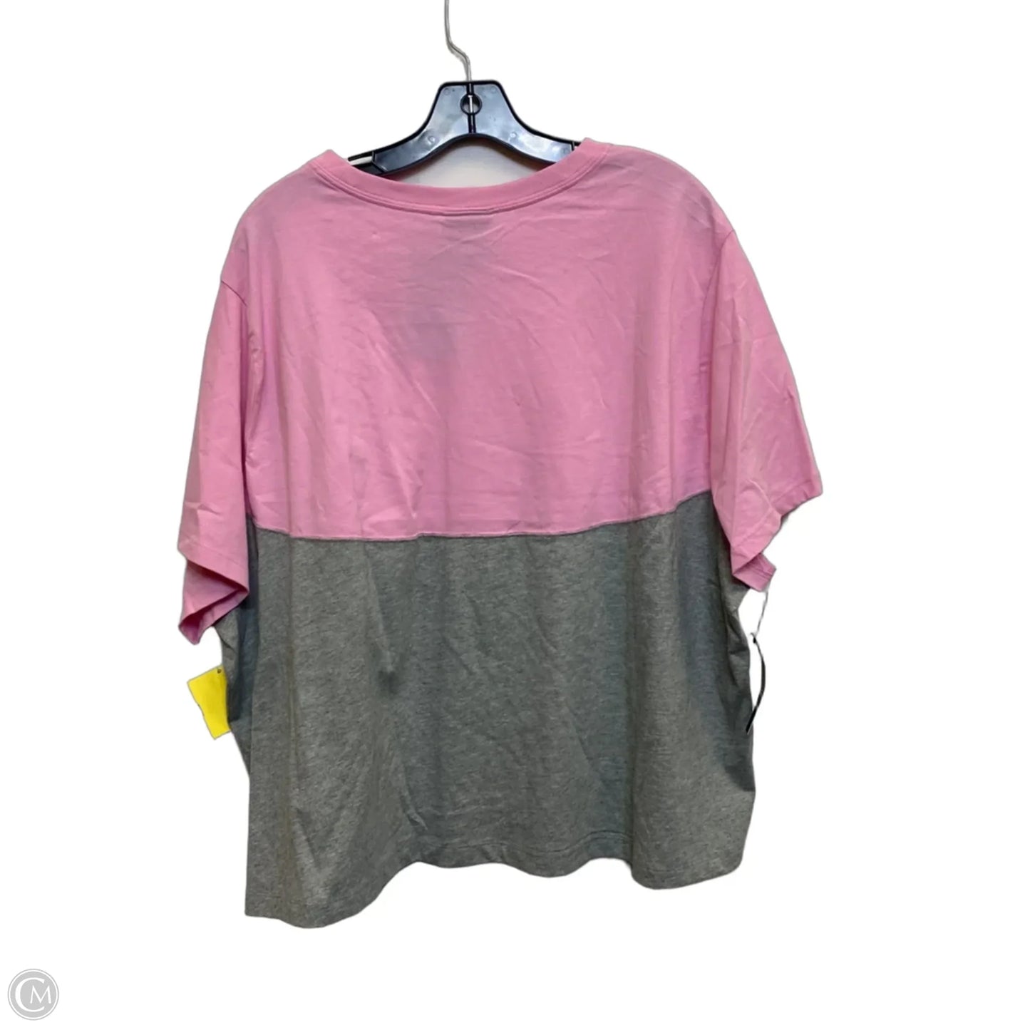Athletic Top Short Sleeve By Nike Apparel In Grey & Pink, Size: 3x