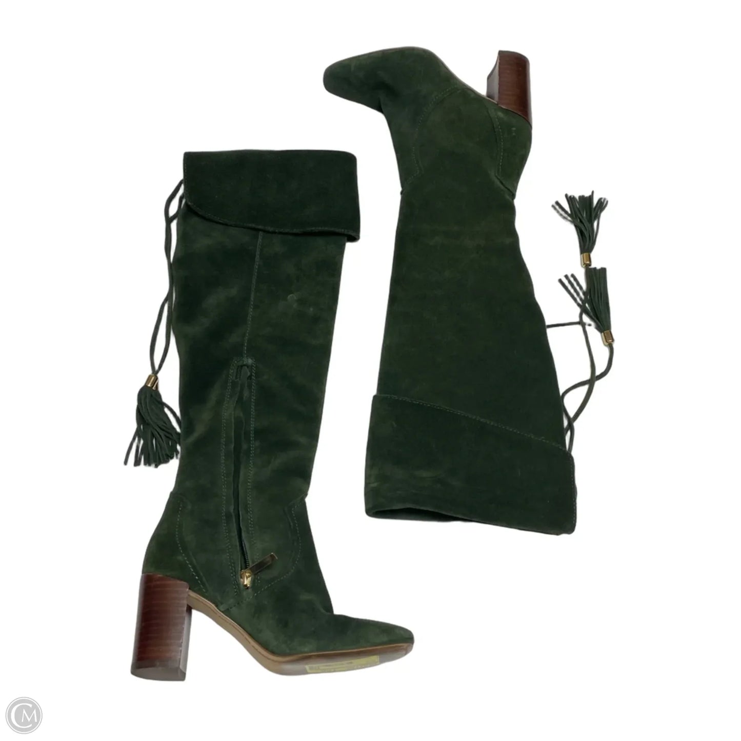 Boots Designer By Karl Lagerfeld In Green, Size: 5