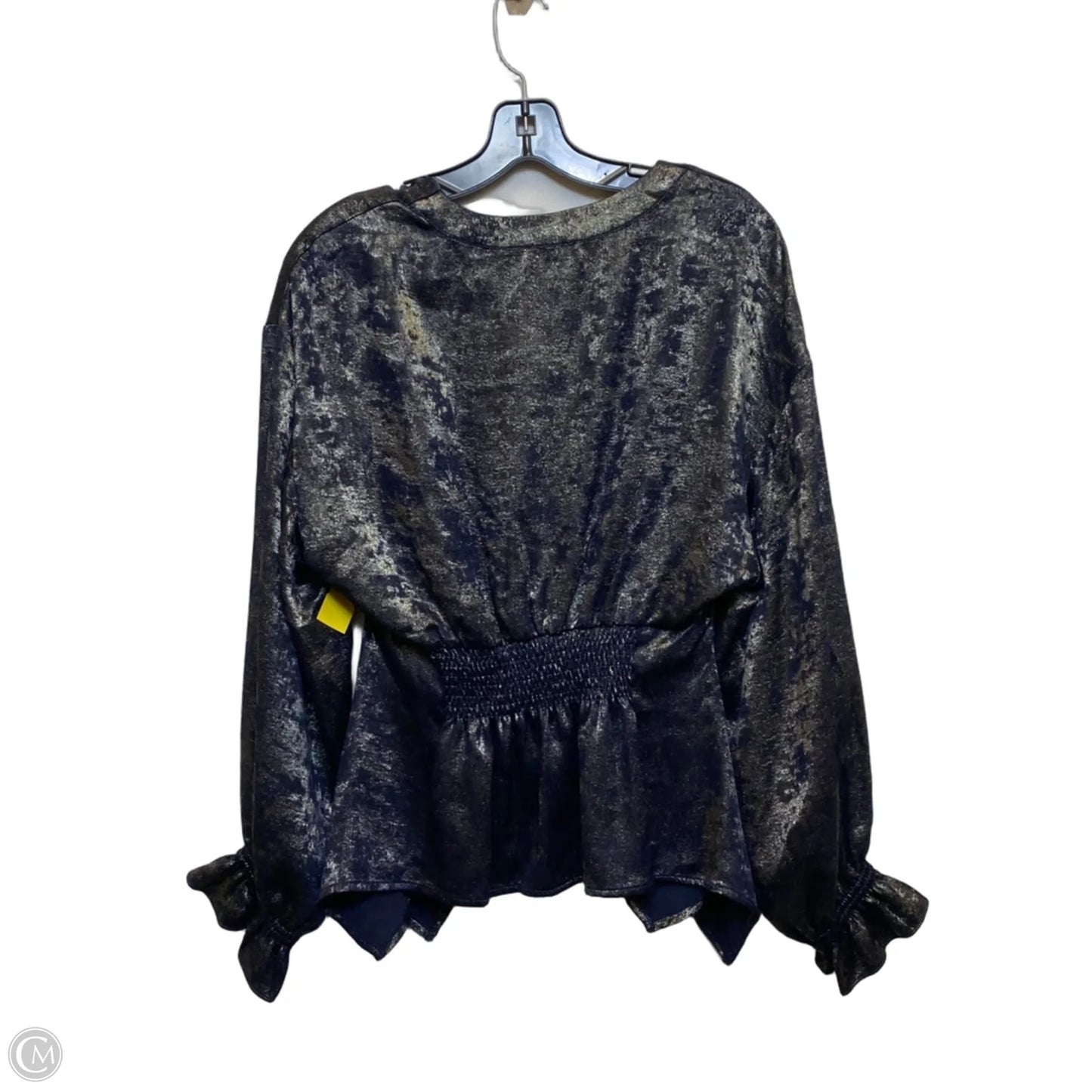 Top Long Sleeve By Current Air In Blue & Gold, Size: M