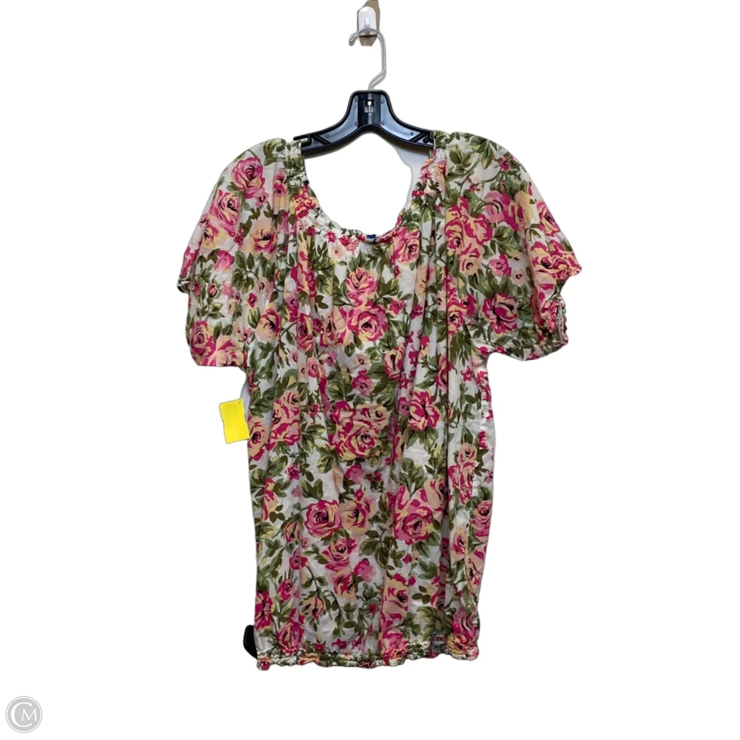 Top Short Sleeve By Falls Creek In Floral Print, Size: 3x