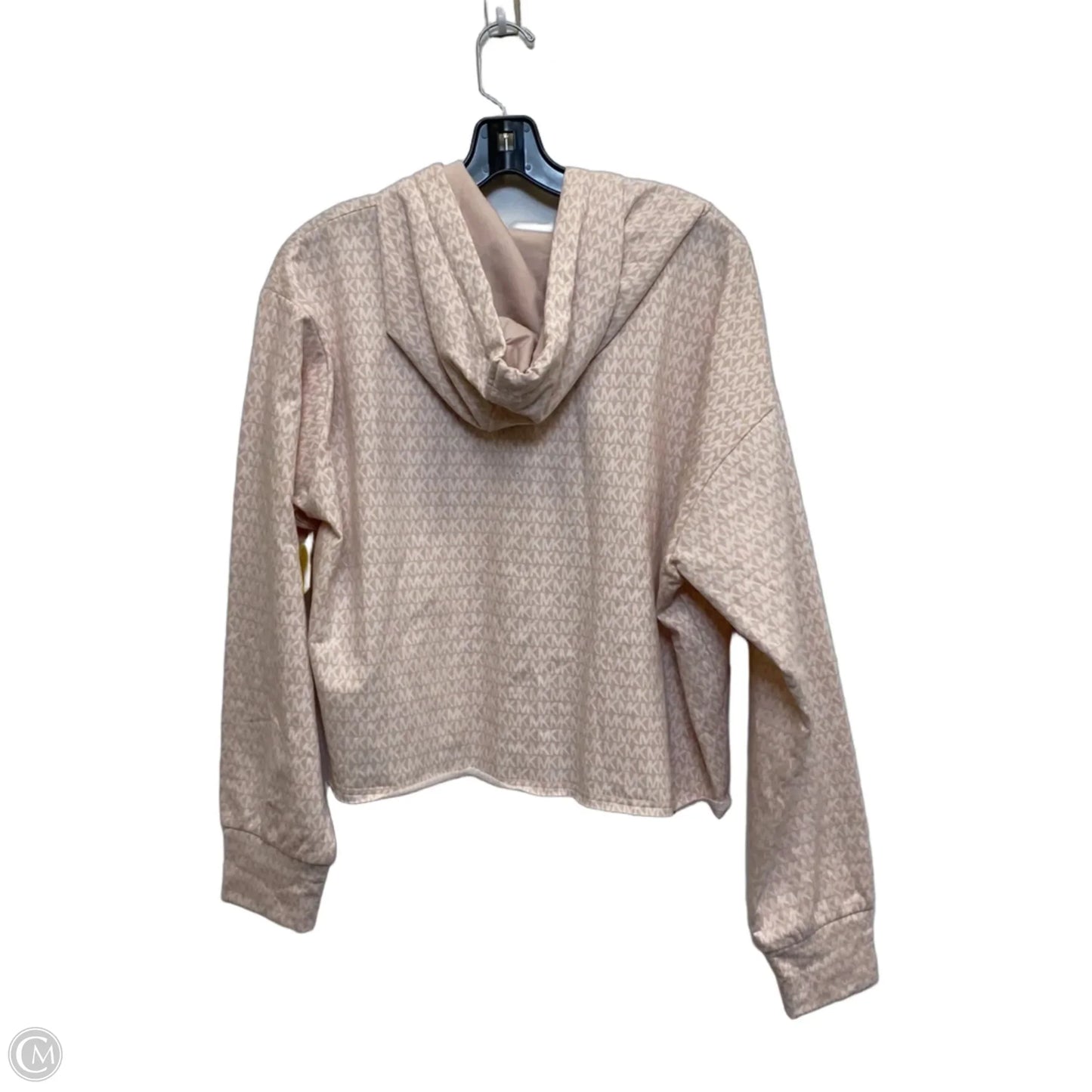 Sweatshirt Hoodie By Michael By Michael Kors In Pink & White, Size: M