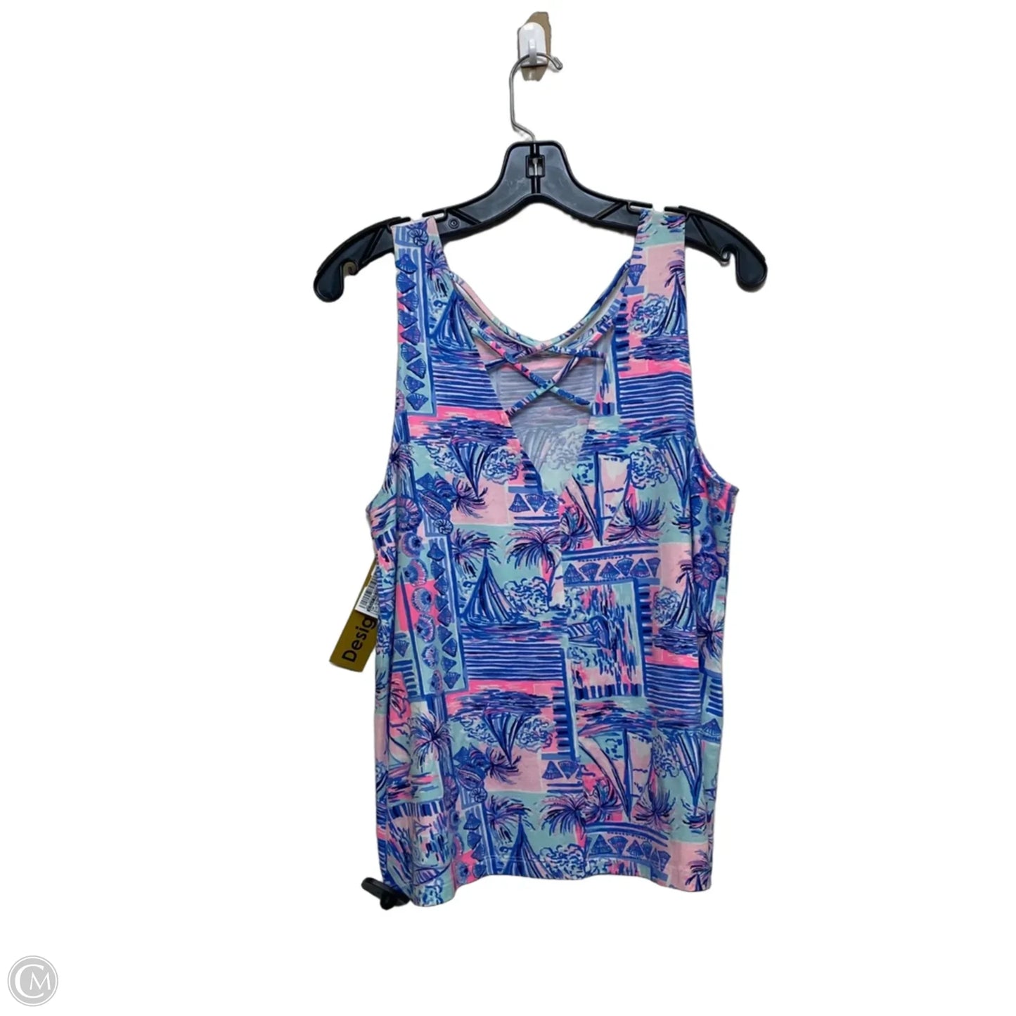 Top Sleeveless Designer By Lilly Pulitzer In Blue & Pink, Size: M