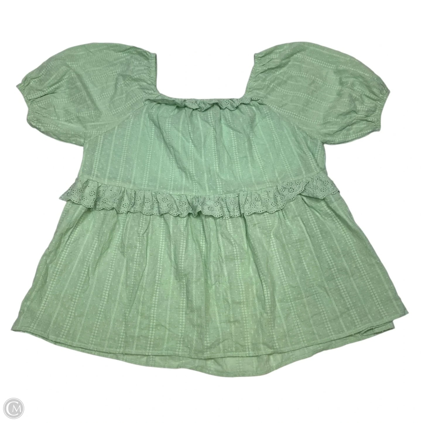 Top Short Sleeve By Oddi In Green, Size: 1x