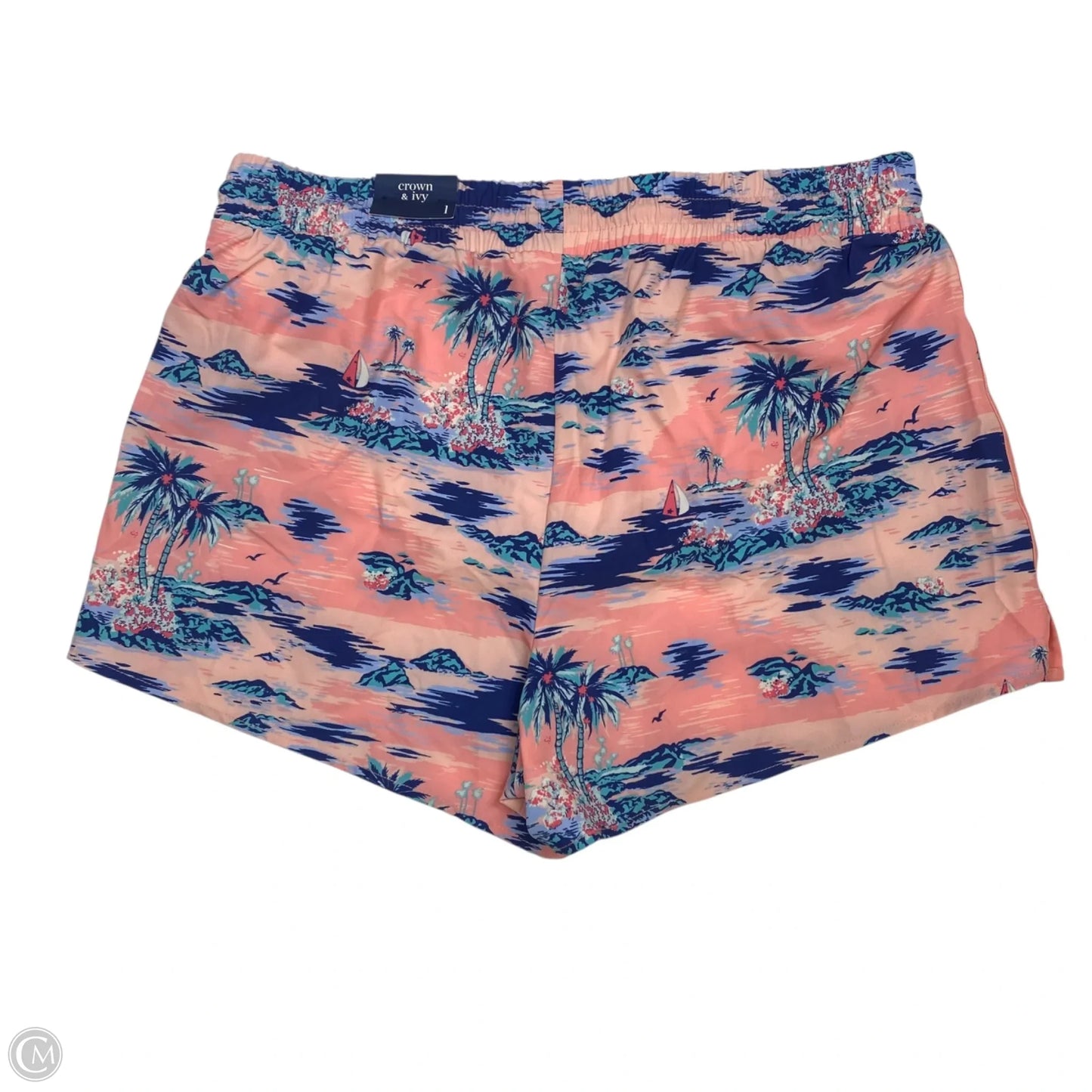 Athletic Shorts By Crown And Ivy In Blue & Pink, Size: L