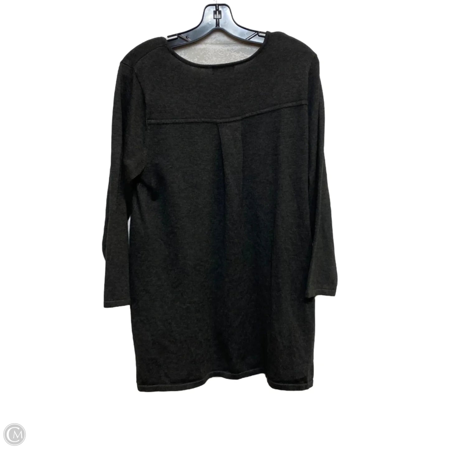 Top Long Sleeve By Tahari In Grey, Size: 1x