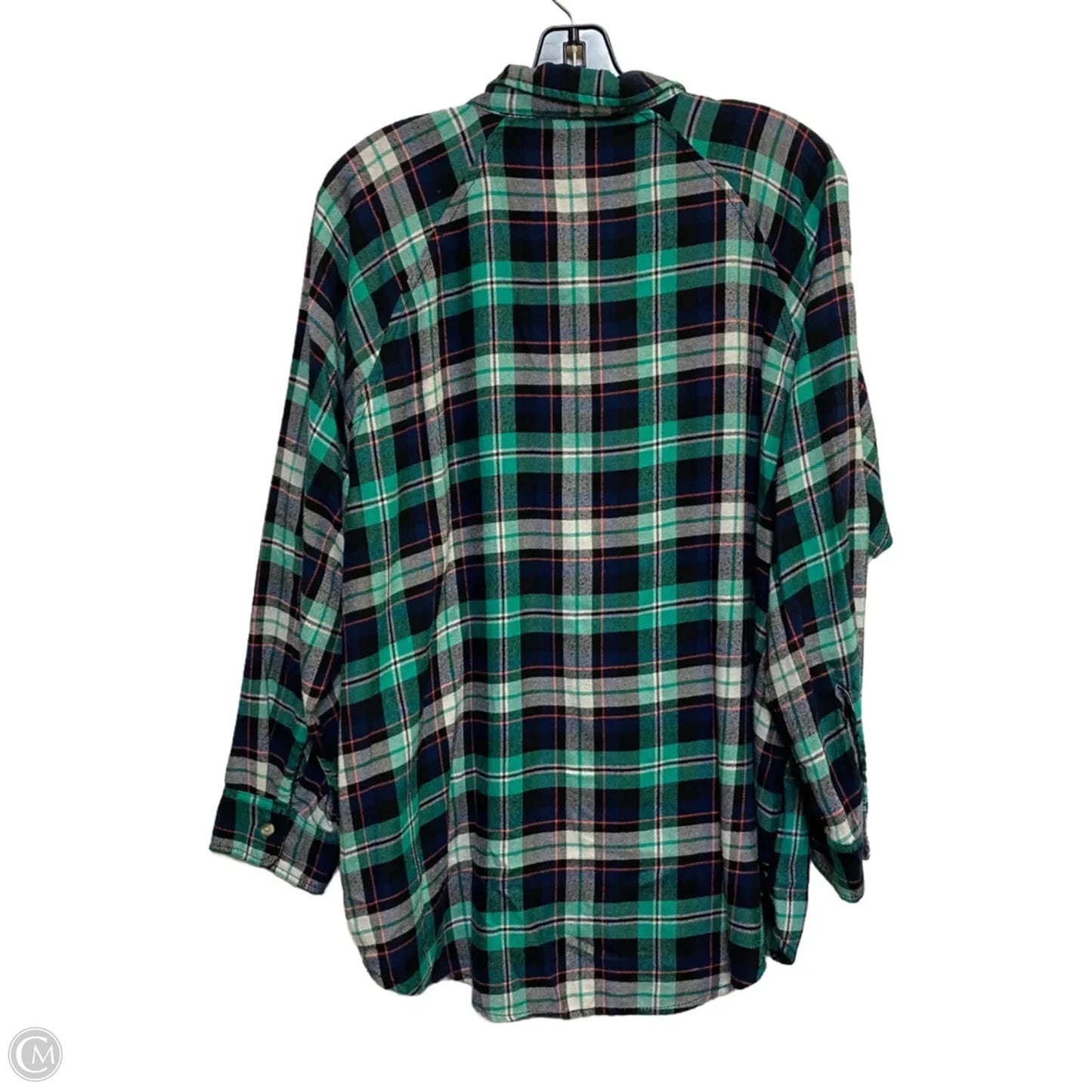 Top Long Sleeve By Terra & Sky In Plaid Pattern, Size: 1x