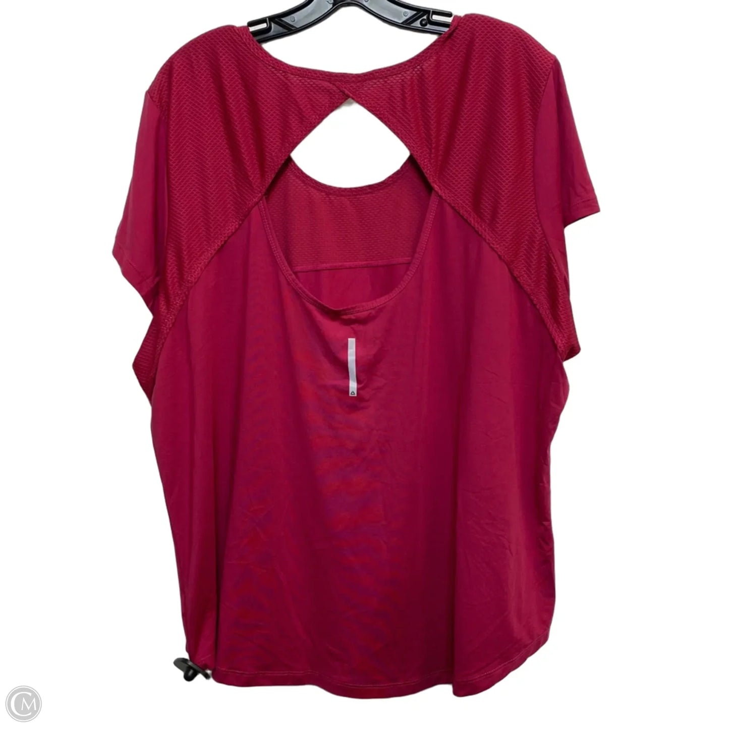 Athletic Top Short Sleeve By Reebok In Pink, Size: 2x