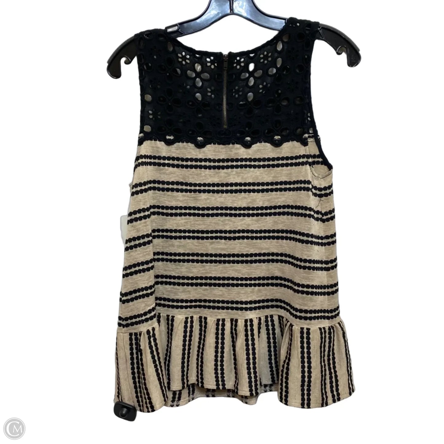 Top Sleeveless By Free People In Black & Cream, Size: S
