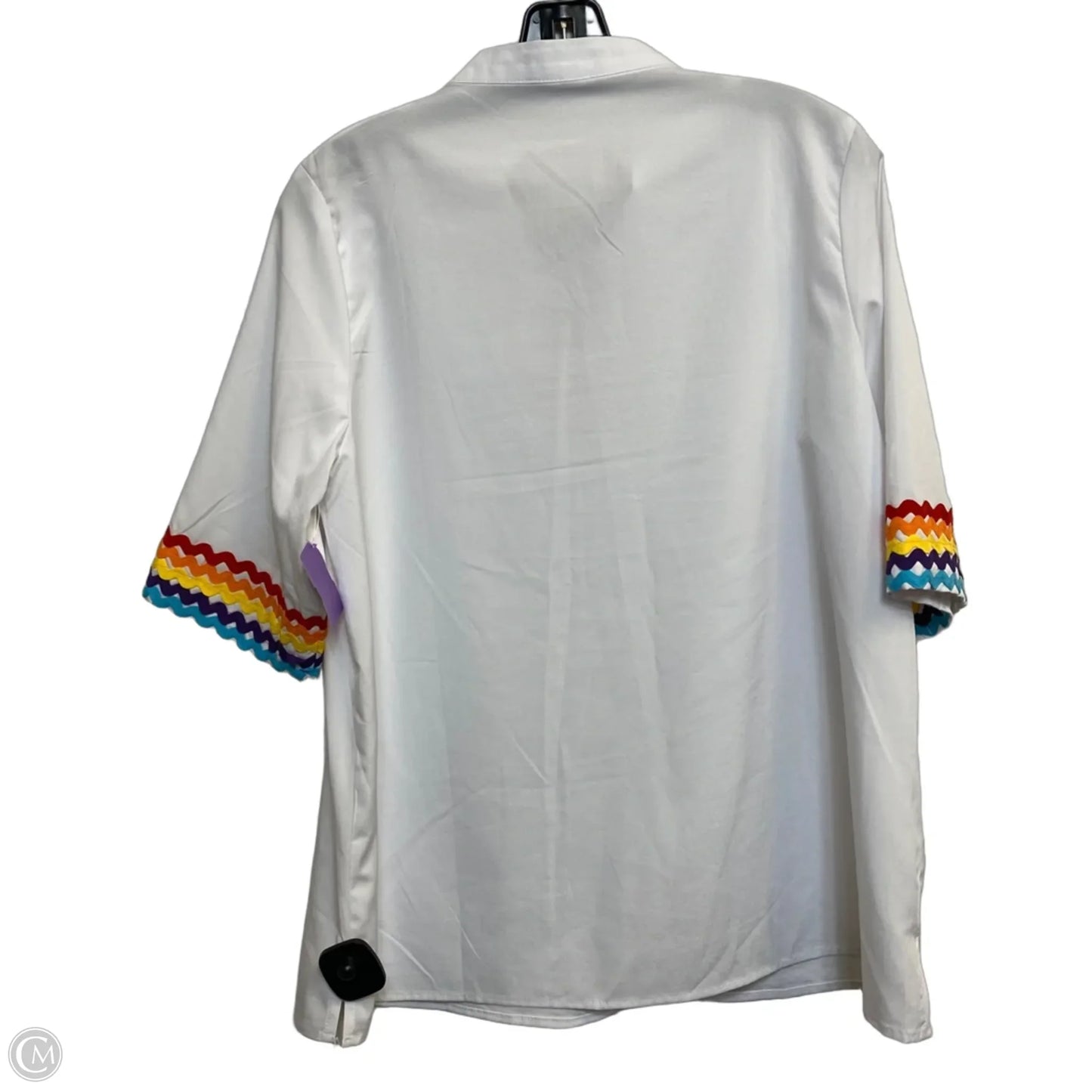 Top Short Sleeve By Mazik In White, Size: M