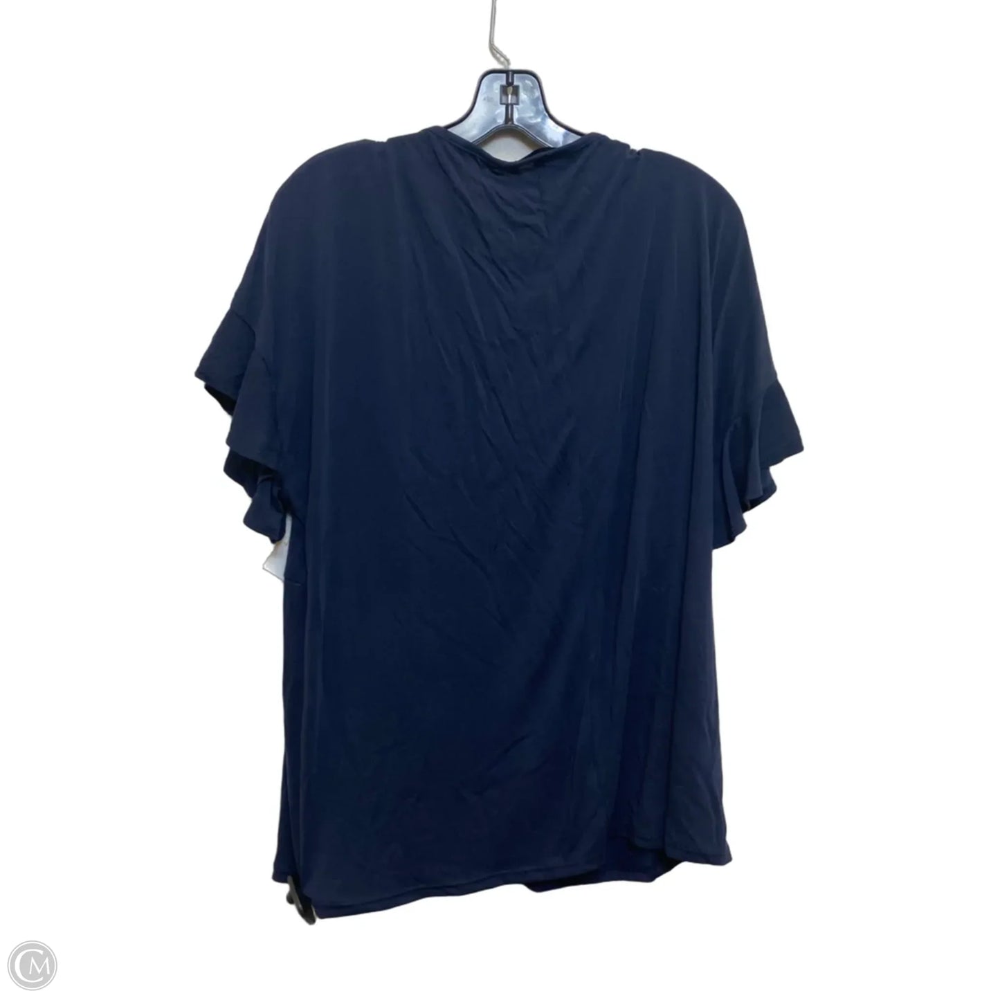 Top Short Sleeve By Andree By Unit In Navy, Size: 1x