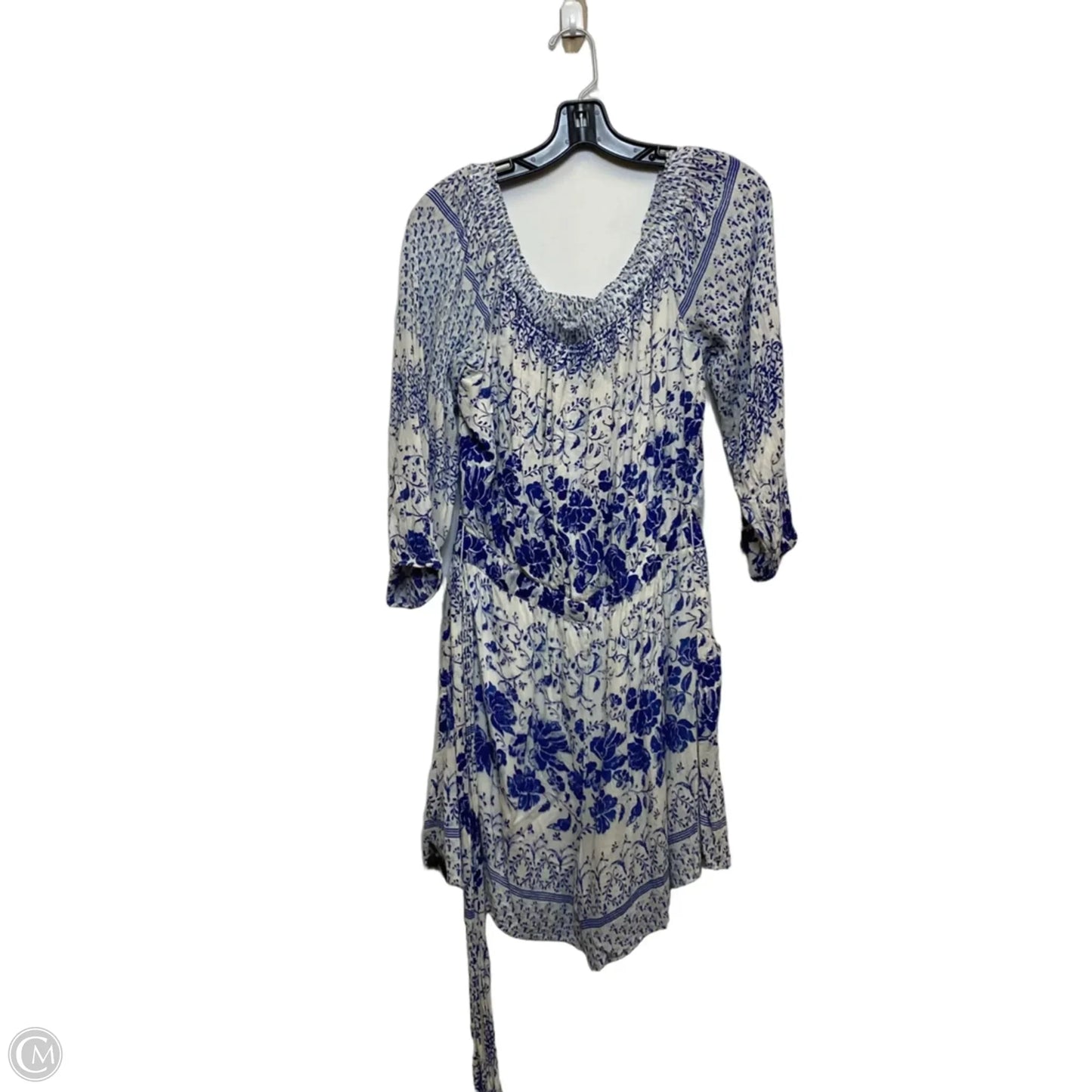 Romper By Anthropologie In Blue & White, Size: M