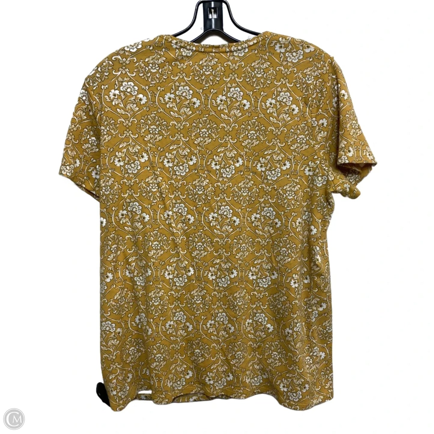 Top Short Sleeve By Croft And Barrow In Yellow, Size: Xl