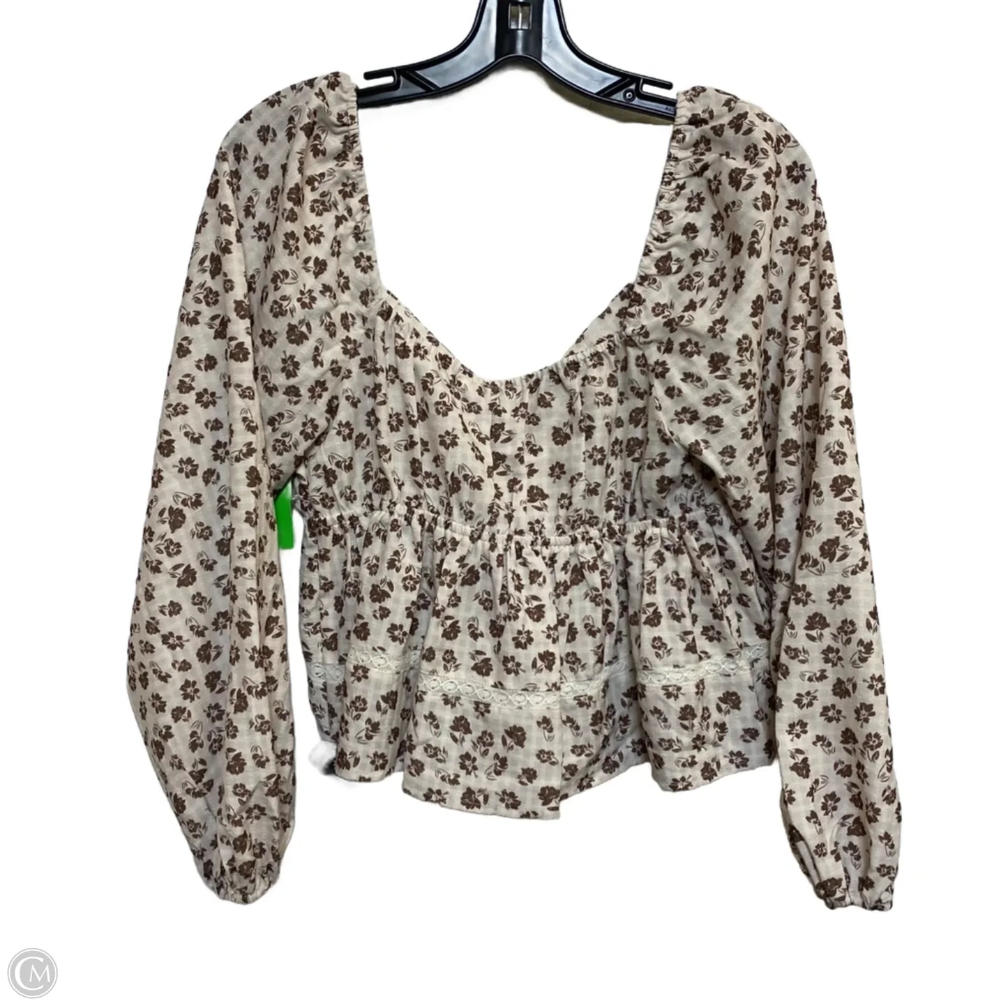 Top Long Sleeve By Altard State In Tan, Size: M